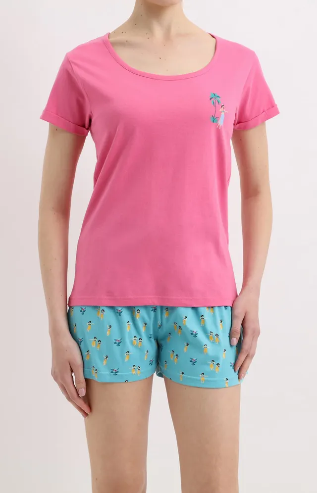 arthur-bob-mono-pyjashort-femme-p-trole-coton image 1