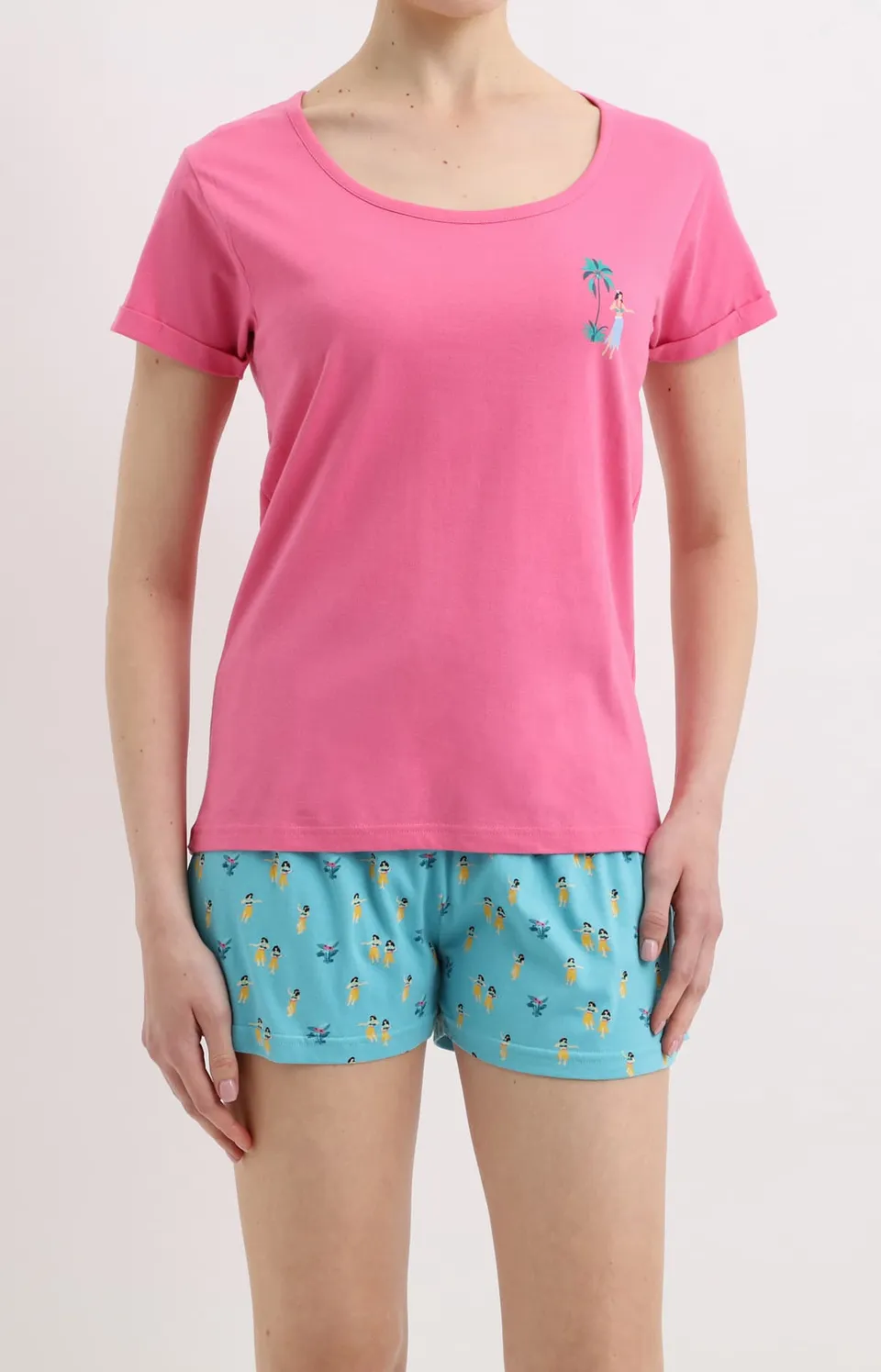 arthur-bob-mono-pyjashort-femme-p-trole-coton image 1