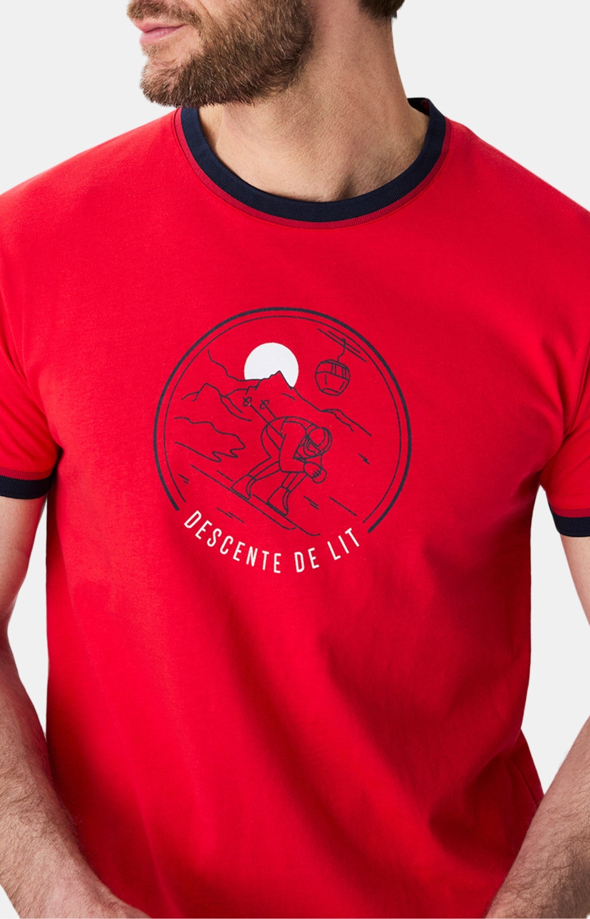 arthur-bob-descente-de-lit-pyjashort-homme-rouge-coton-bio image 2