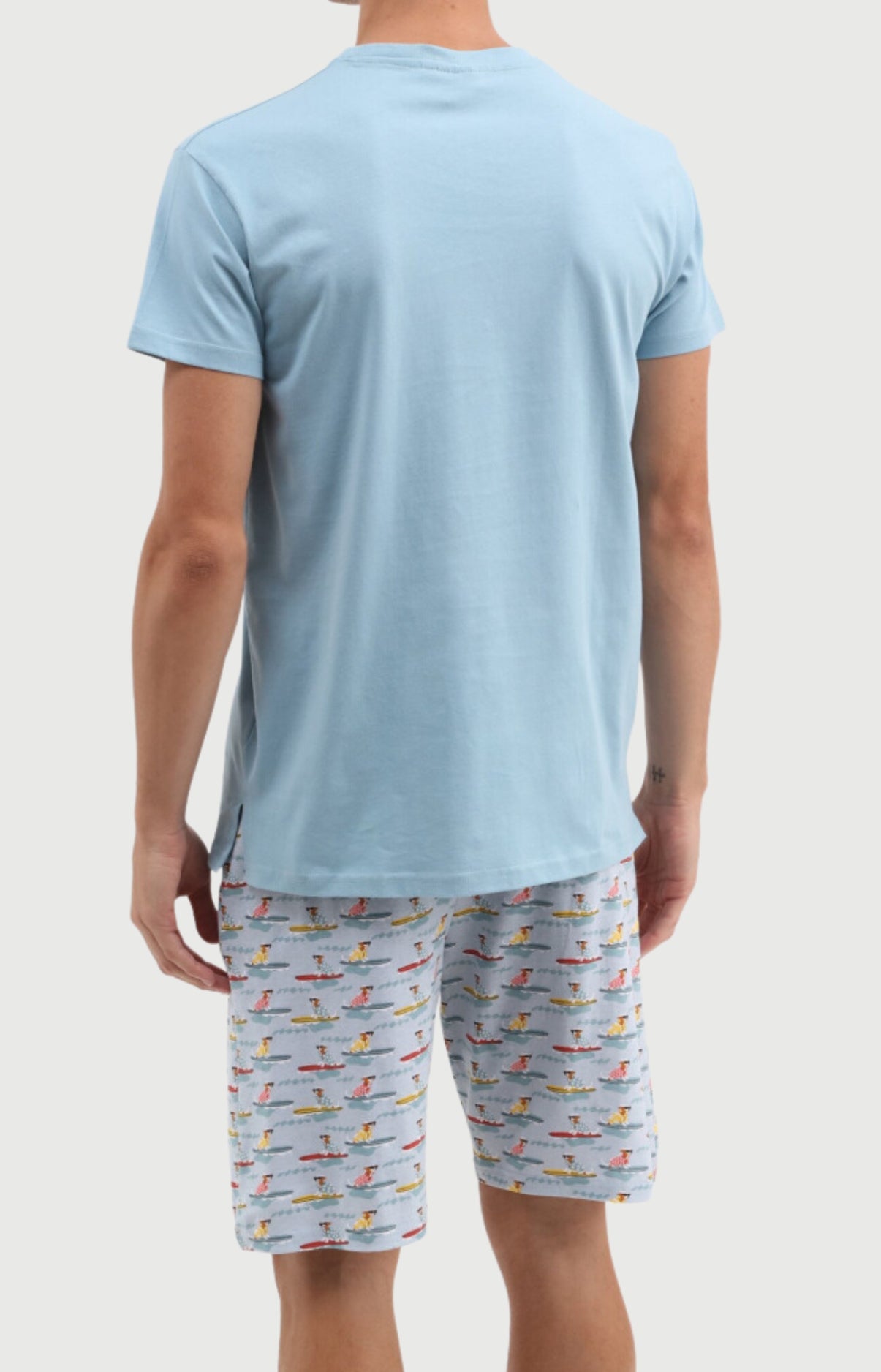 arthur-bob-canifornia-pyjashort-coton-bleu-ciel-col-v image 4