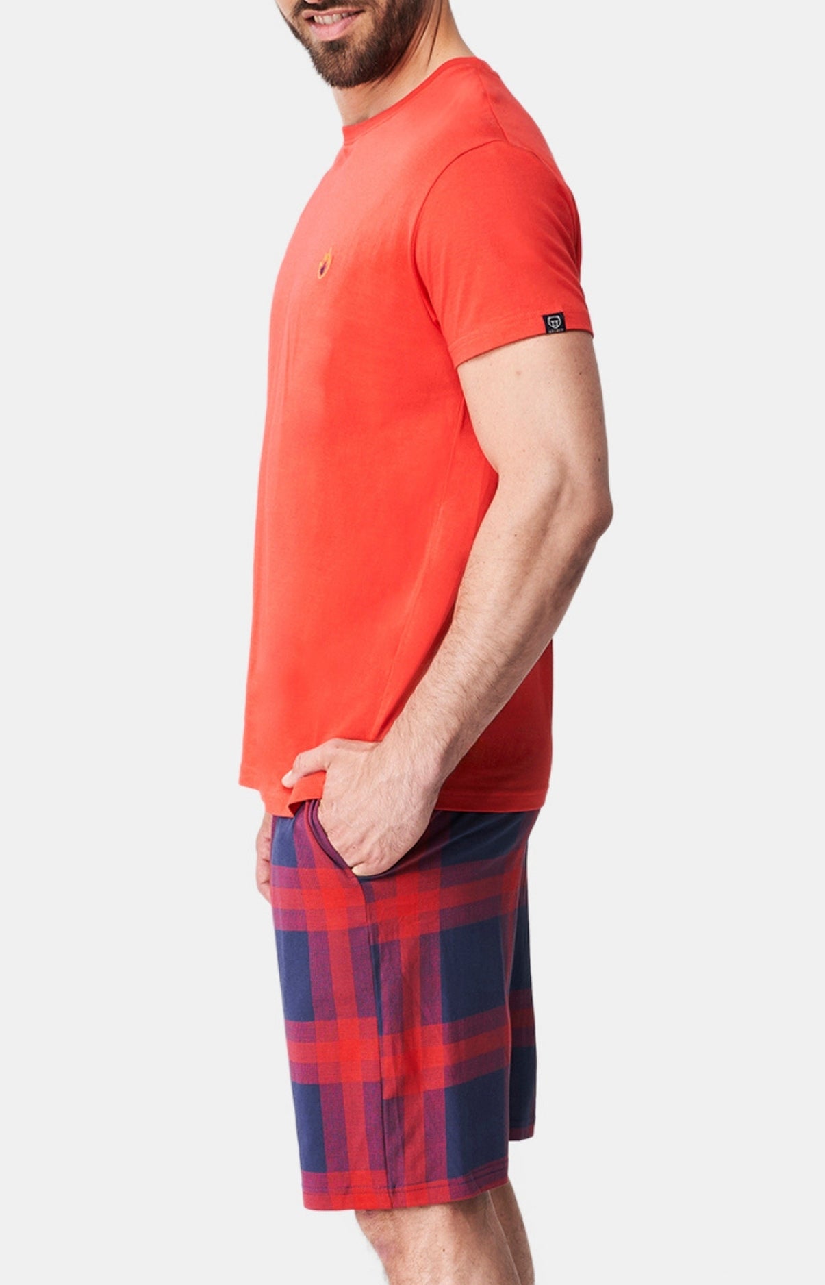 arthur-on-fire-pyjashort-rouge-coton-bio-homme image 4