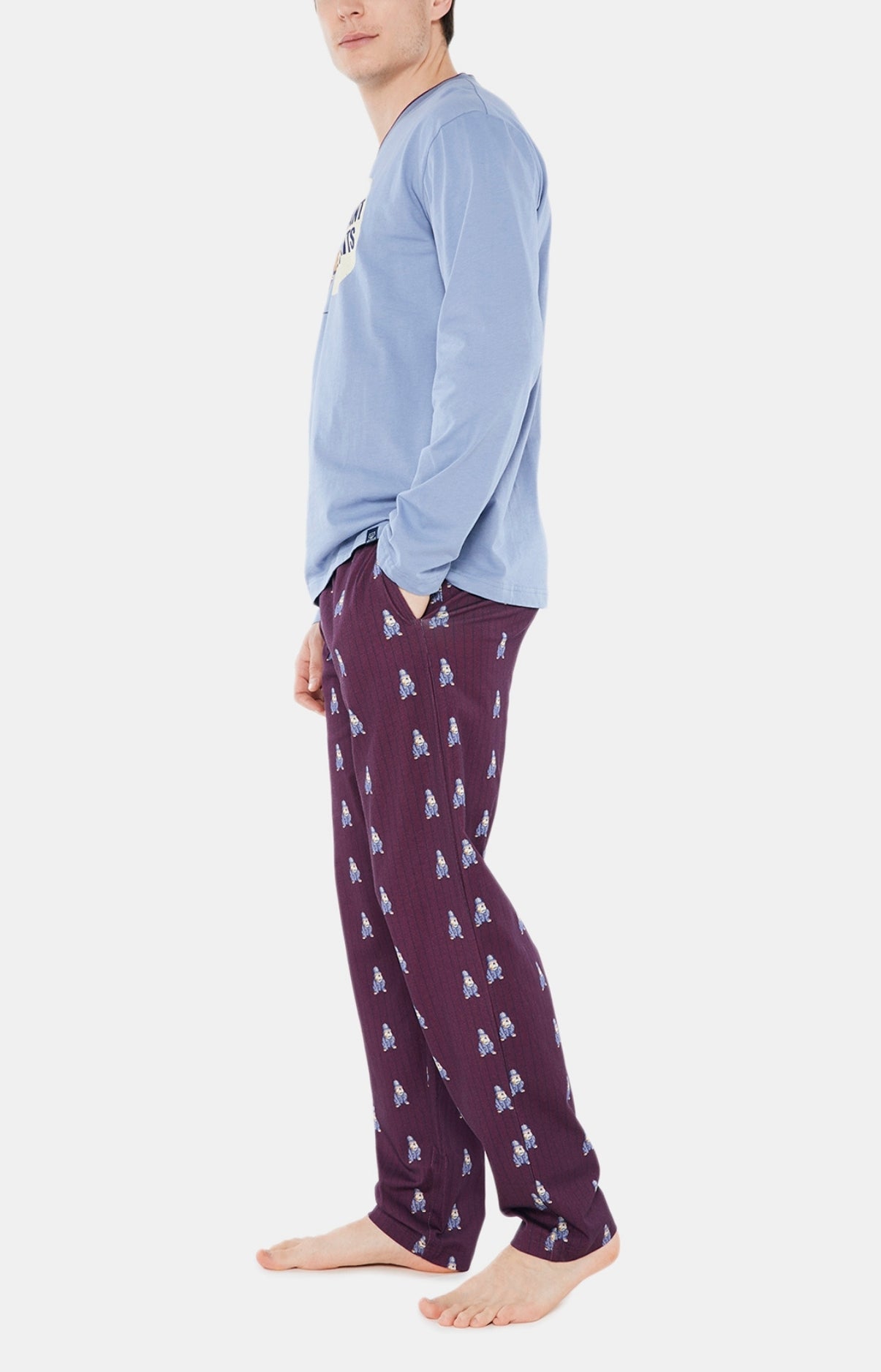 arthur-bob-pyjama-homme-bordeaux-bobby-coton-bio-chien image 4