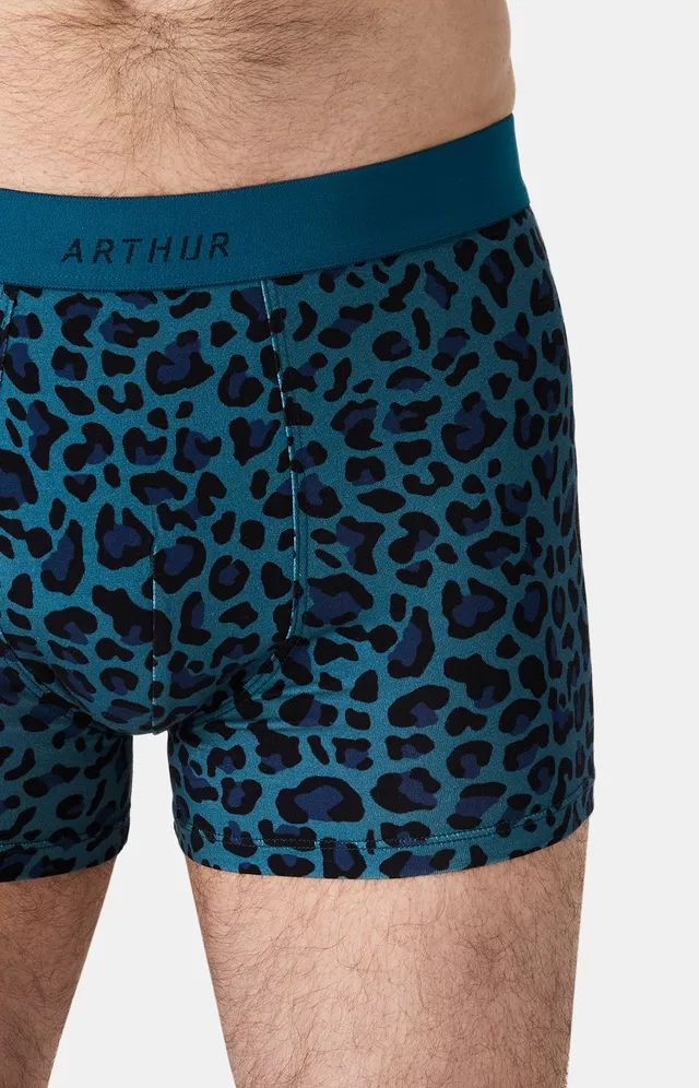 arthur-bob-boxer-coton-l-opard-p-trole-homme image 1
