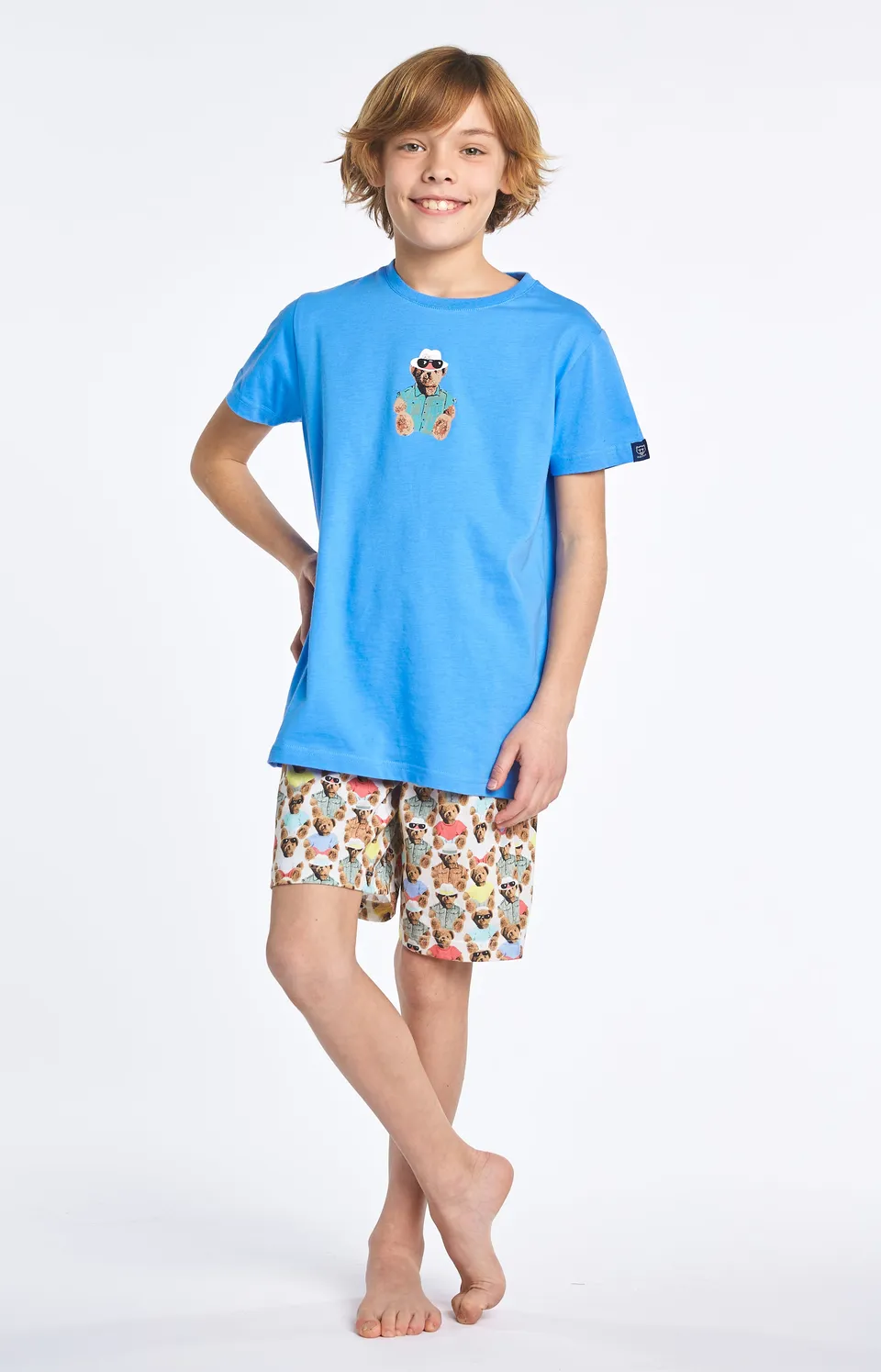 arthur-bob-pyjashort-teddy-multicolore-coton-bio image 1