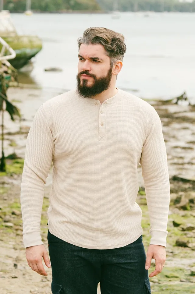 p-trone-henley-cormac-manches-longues-gaufr-beige image 1