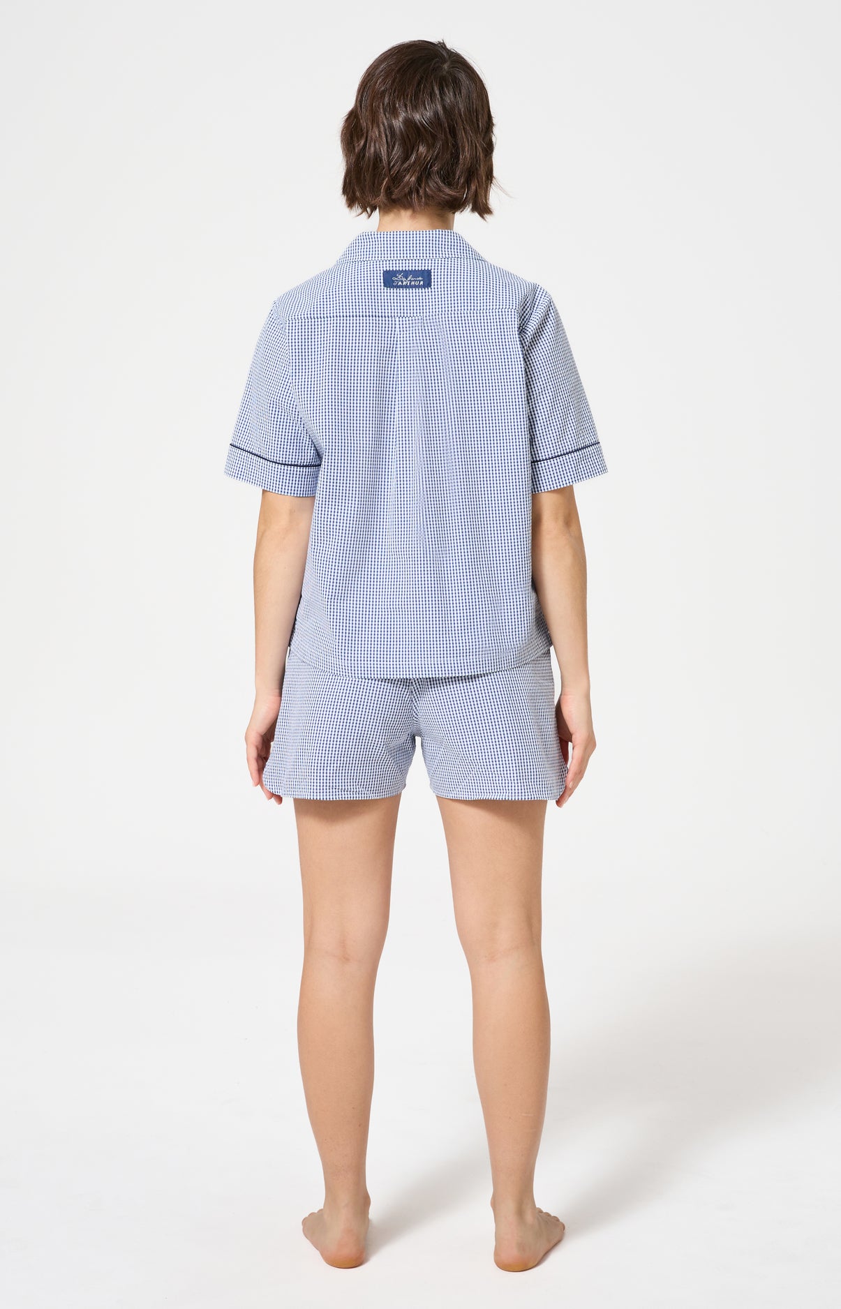 arthur-vera-pyjashort-femme-marine-vichy-popeline image 6