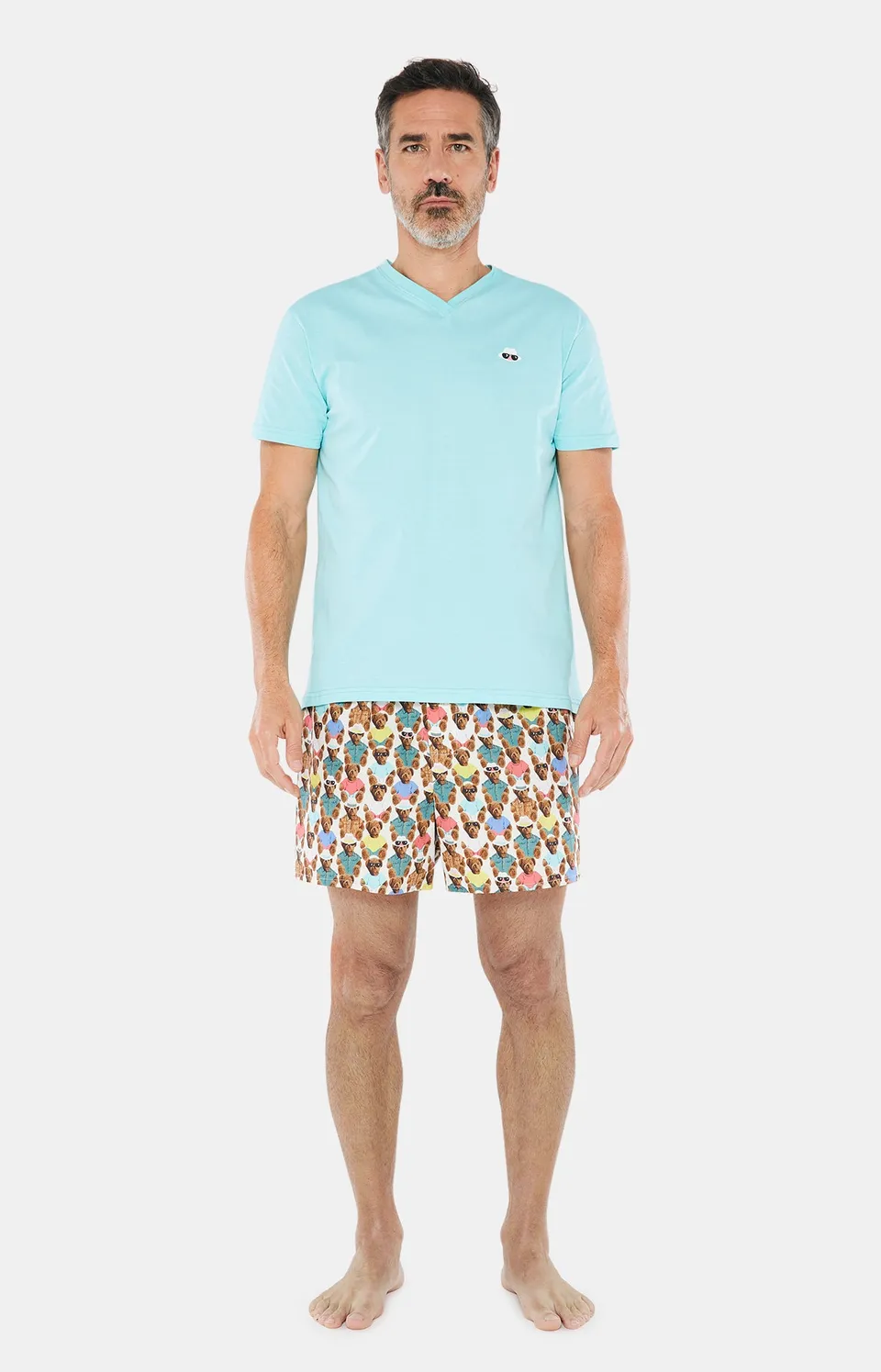 arthur-bob-pyjam-ricain-teddy-pyjama-homme-blanc-l-coton-bio image 1