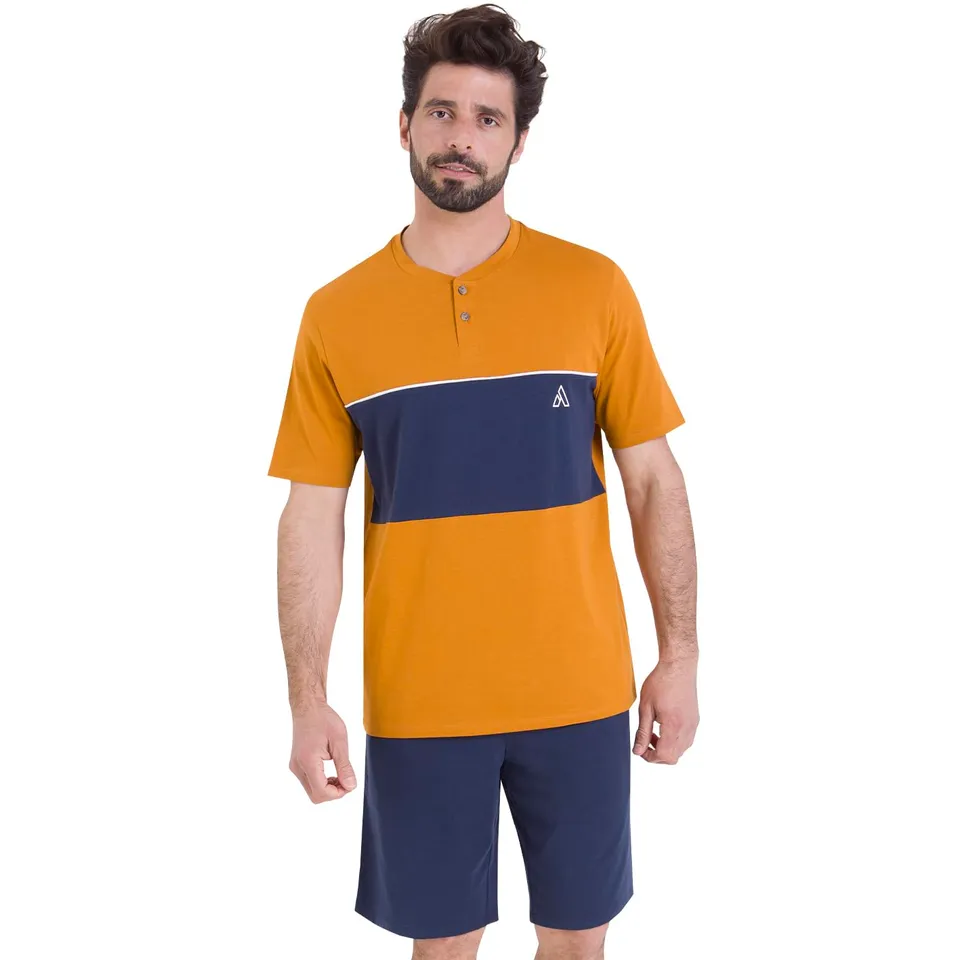 athena-easy-coton-pyjama-court-homme-coton-bio-taille-m image 1