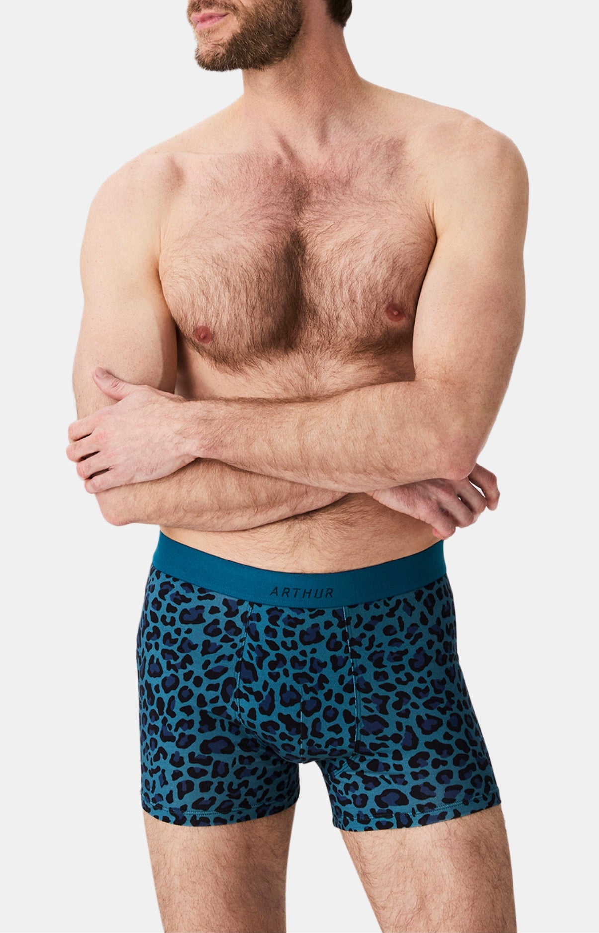 arthur-bob-boxer-coton-l-opard-p-trole-homme image 4