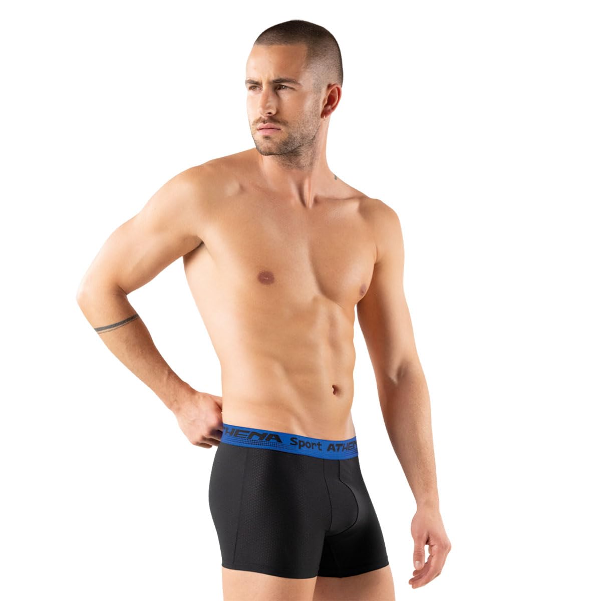 athena-daily-sport-air-lot-3-boxers-homme-noir-gris-marine image 5