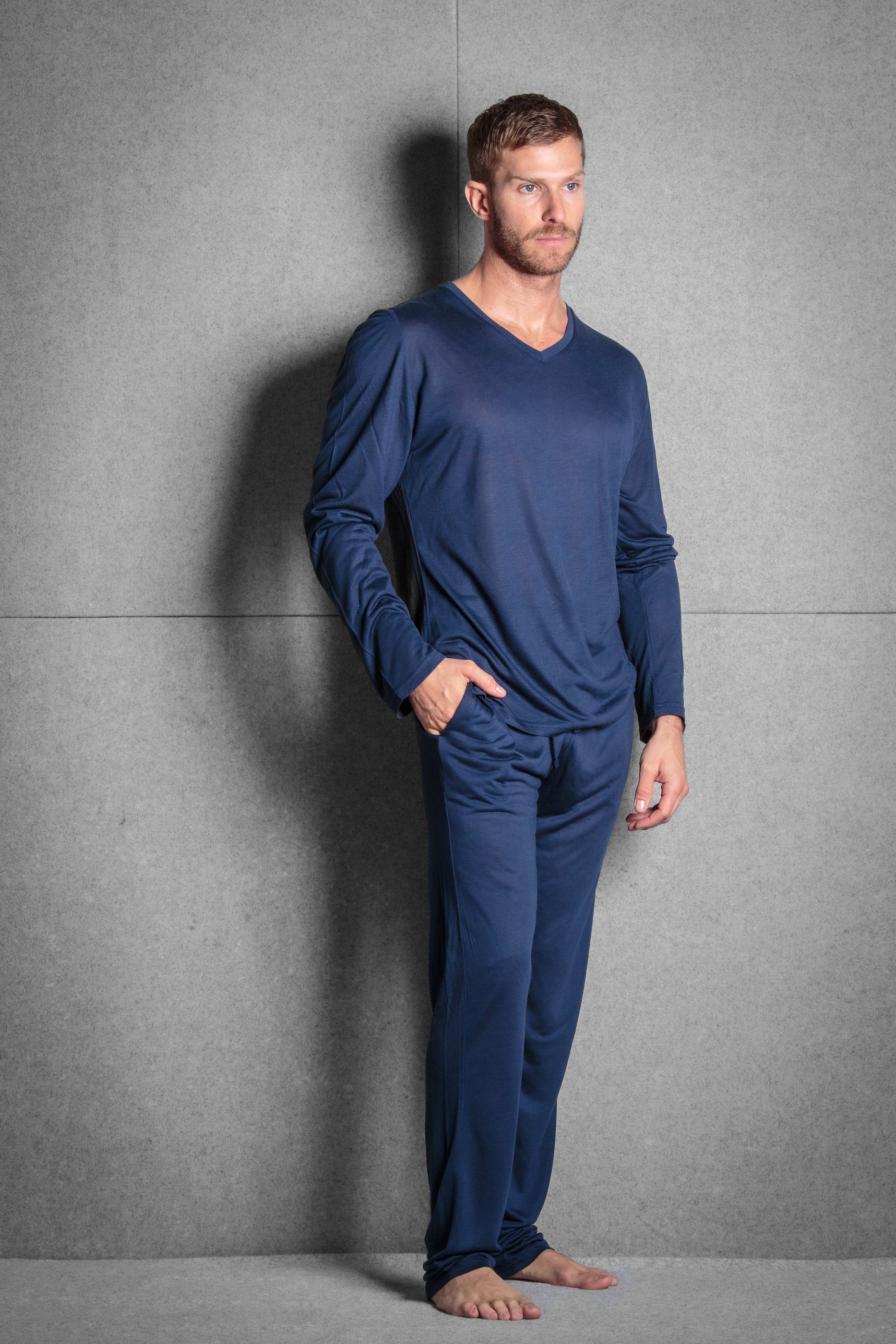 hom-modal-comfort-cocooning-402674-4000ra-pantalon-pyjama-bleu-modal image 4