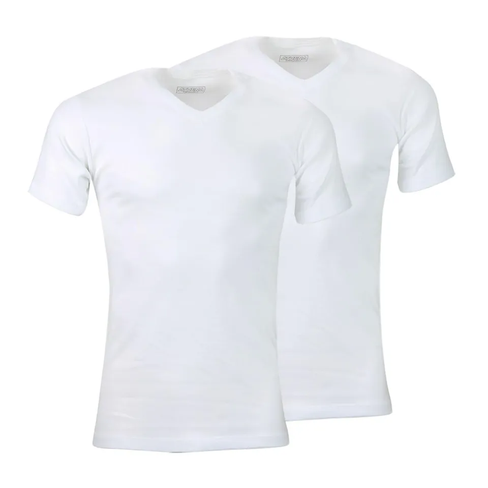 athena-ecopack-lot-2-t-shirts-homme-col-v-coton-taille-l image 1