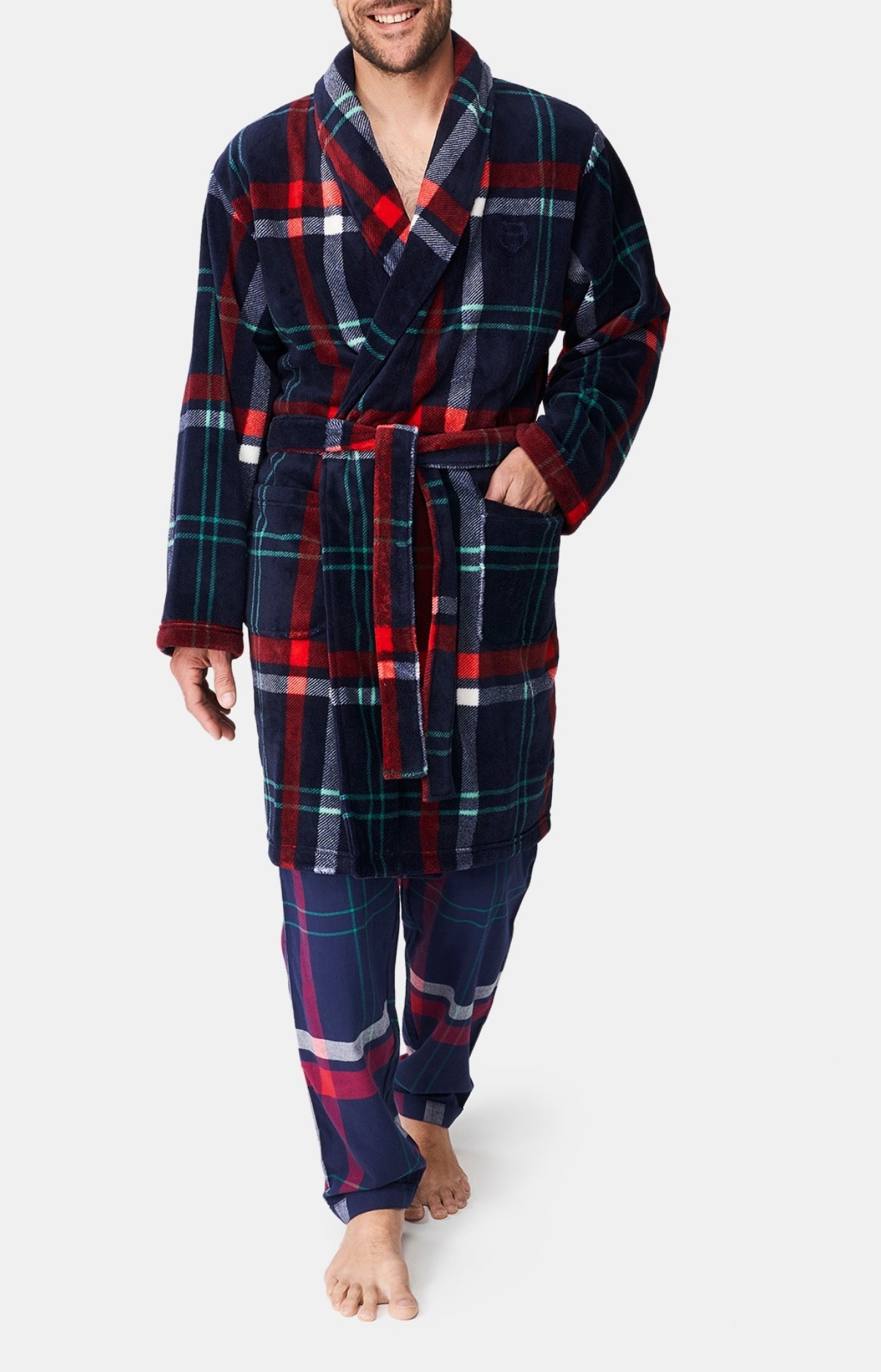 arthur-bob-carreaux-hugo-robe-de-chambre-homme-marine-polaire image 4