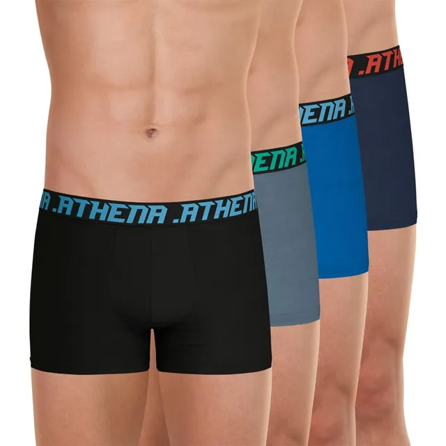 athena-my-petit-prix-lot-4-boxers-homme-coton-stretch-gris-bleu image 1