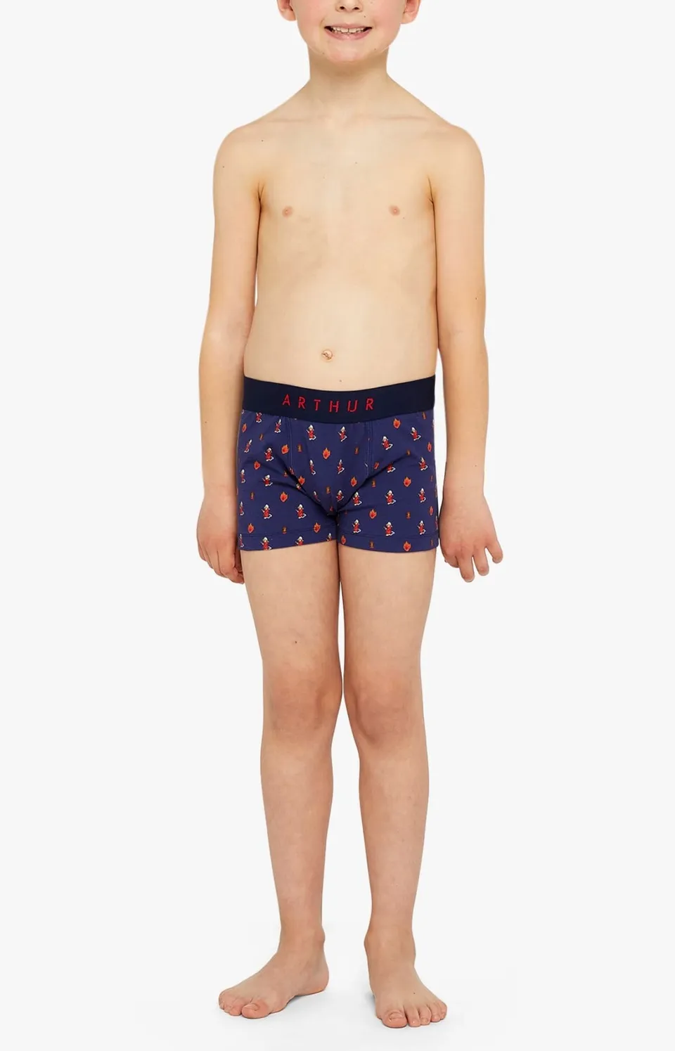 arthur-bob-boxer-enfant-coton-bio-on-fire-marine-6-8-ans image 1