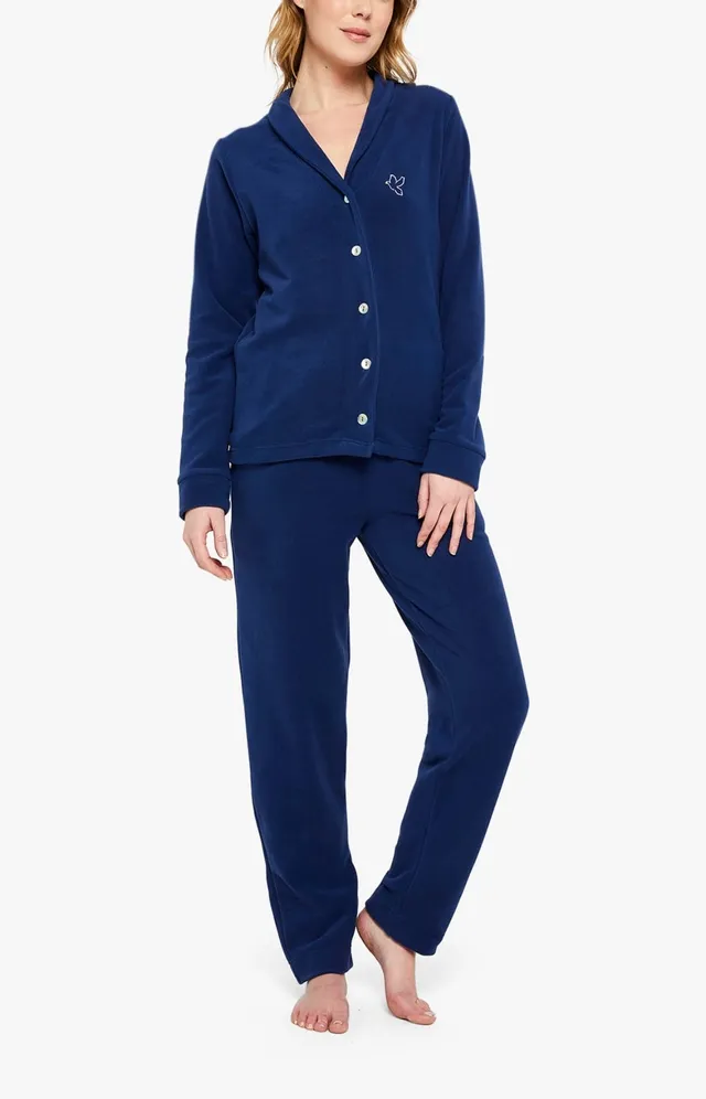 arthur-bob-marine-pyjama-femme-polaire-boutonn image 1