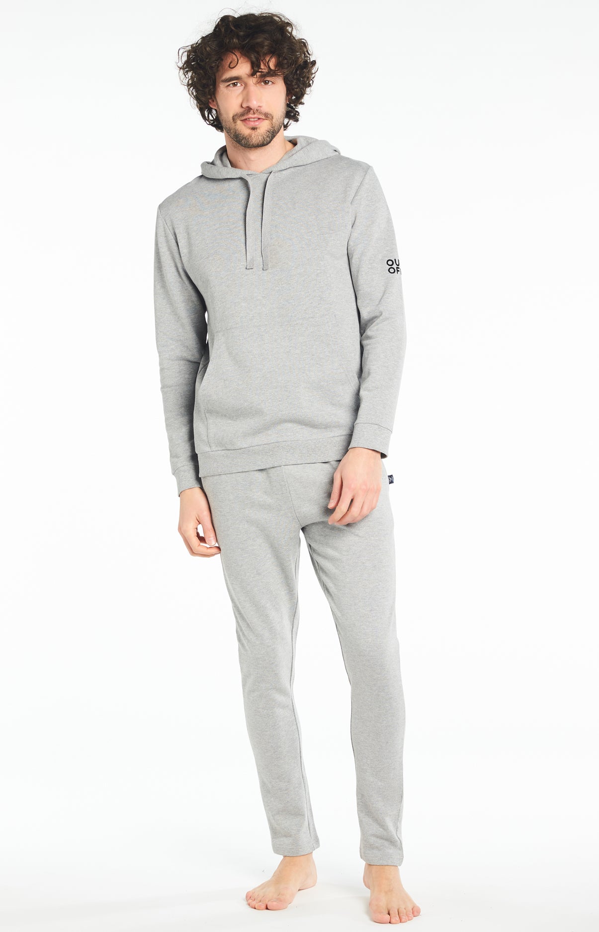 arthur-bob-sweat-capuche-gris-coton-bio-haut-de-pyjama image 2