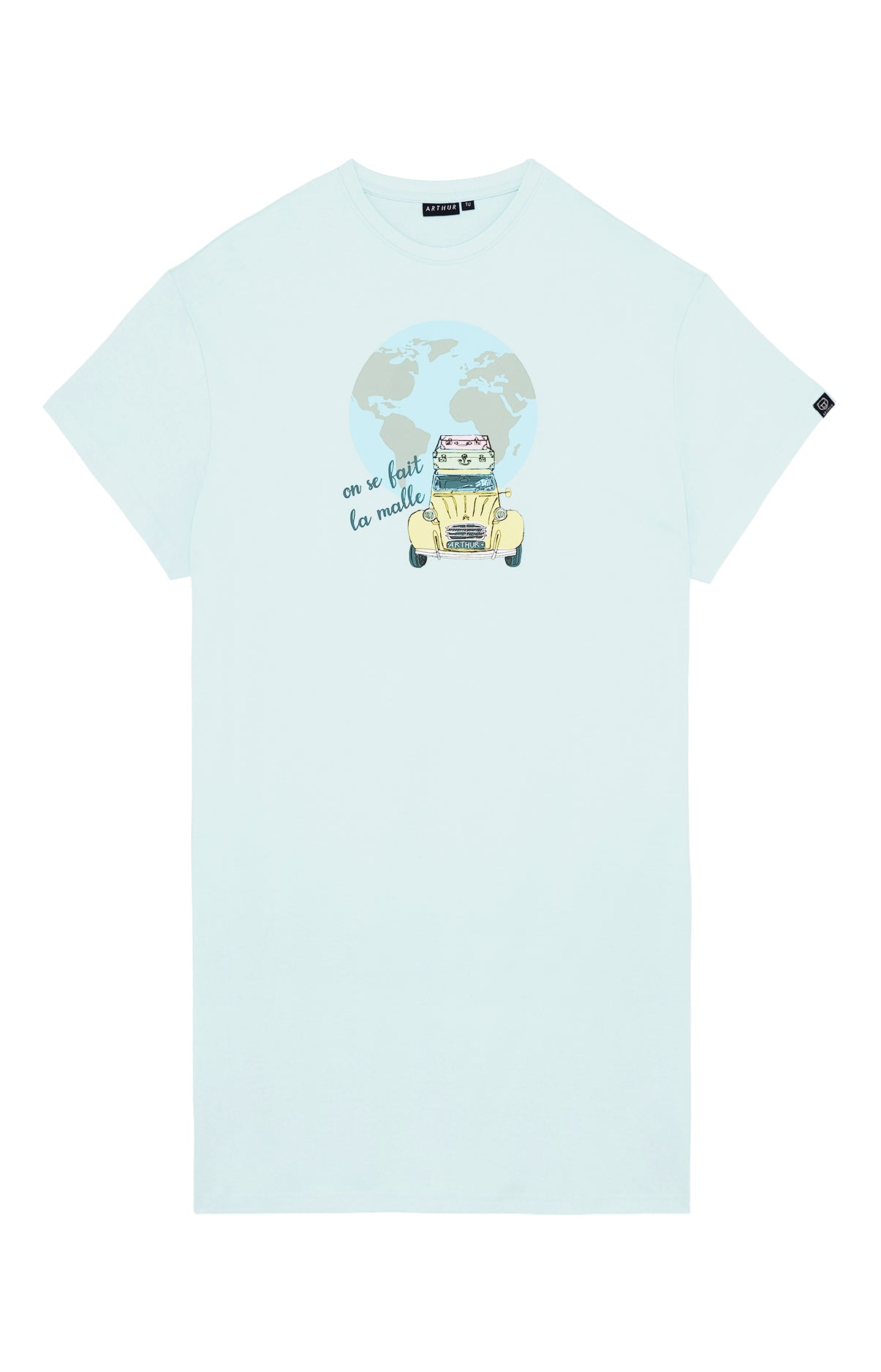 arthur-bob-2cv-maxi-tee-shirt-nuit-lagon-coton-bio image 3