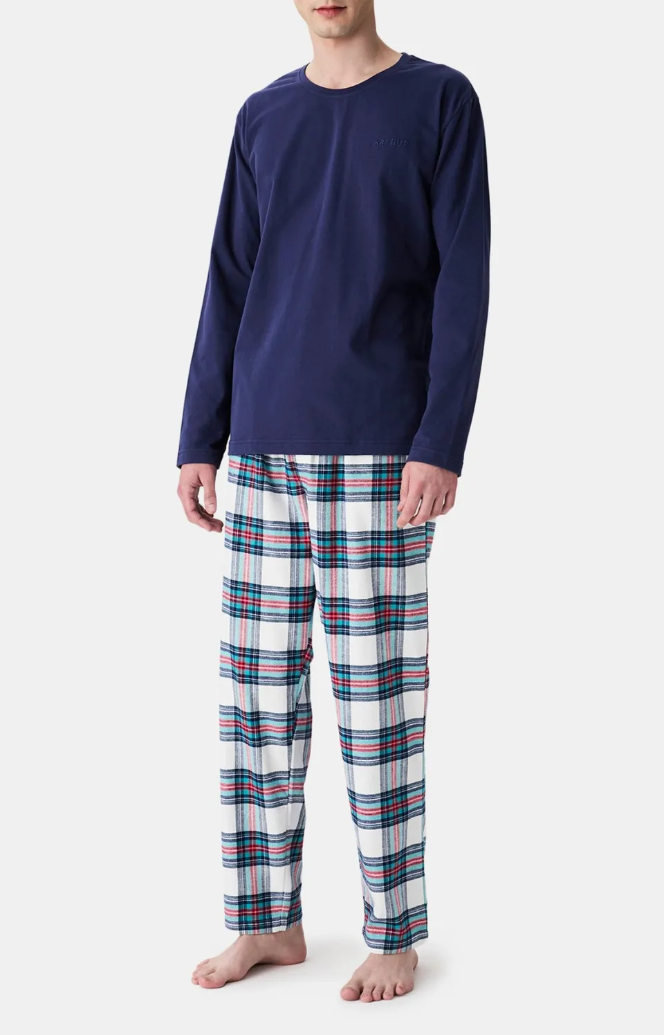 arthur-bob-logan-pyjama-long-homme-coton-marine image 1