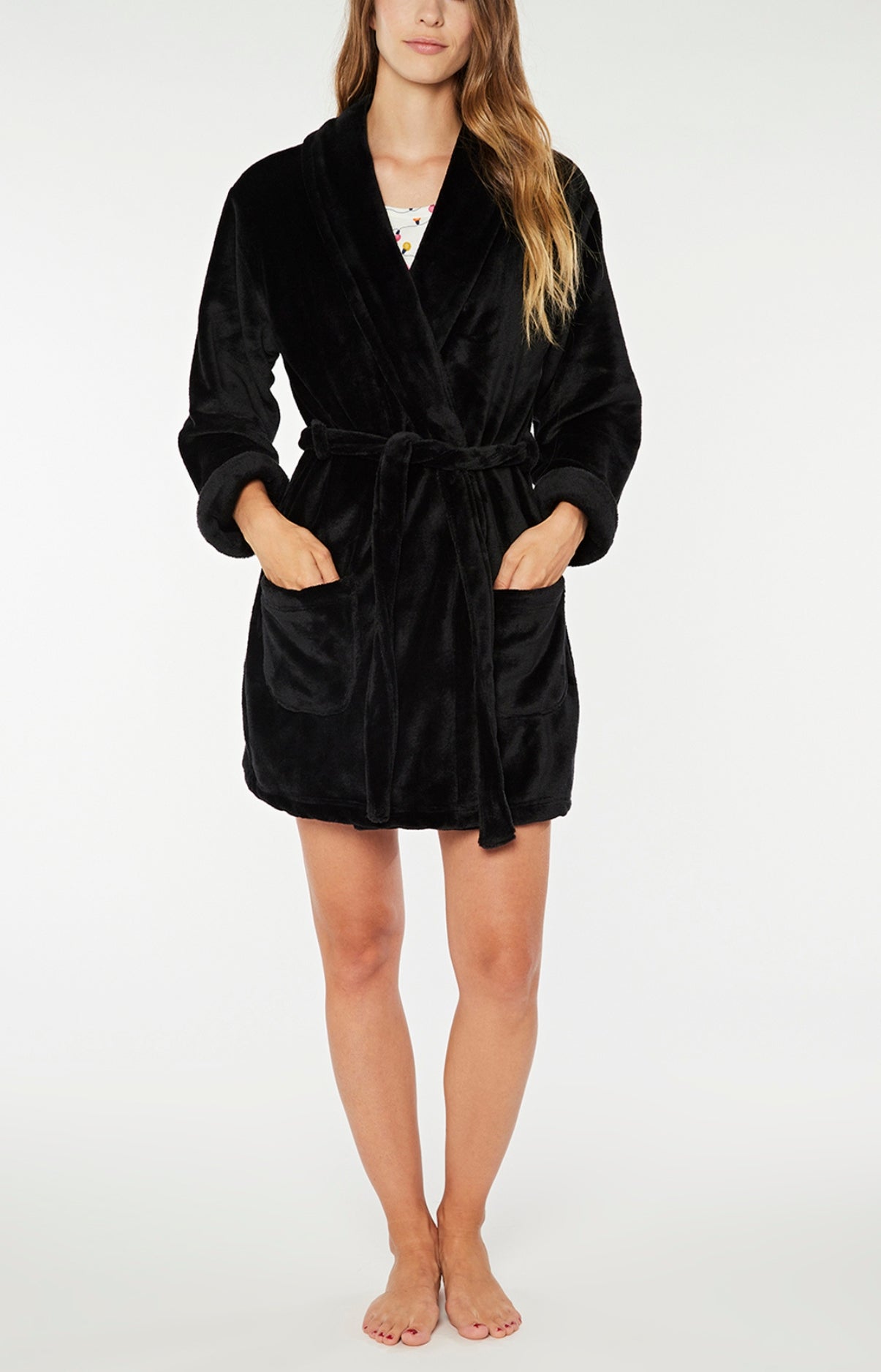 arthur-bob-uni-robe-de-chambre-femme-noir-polaire-classique image 2