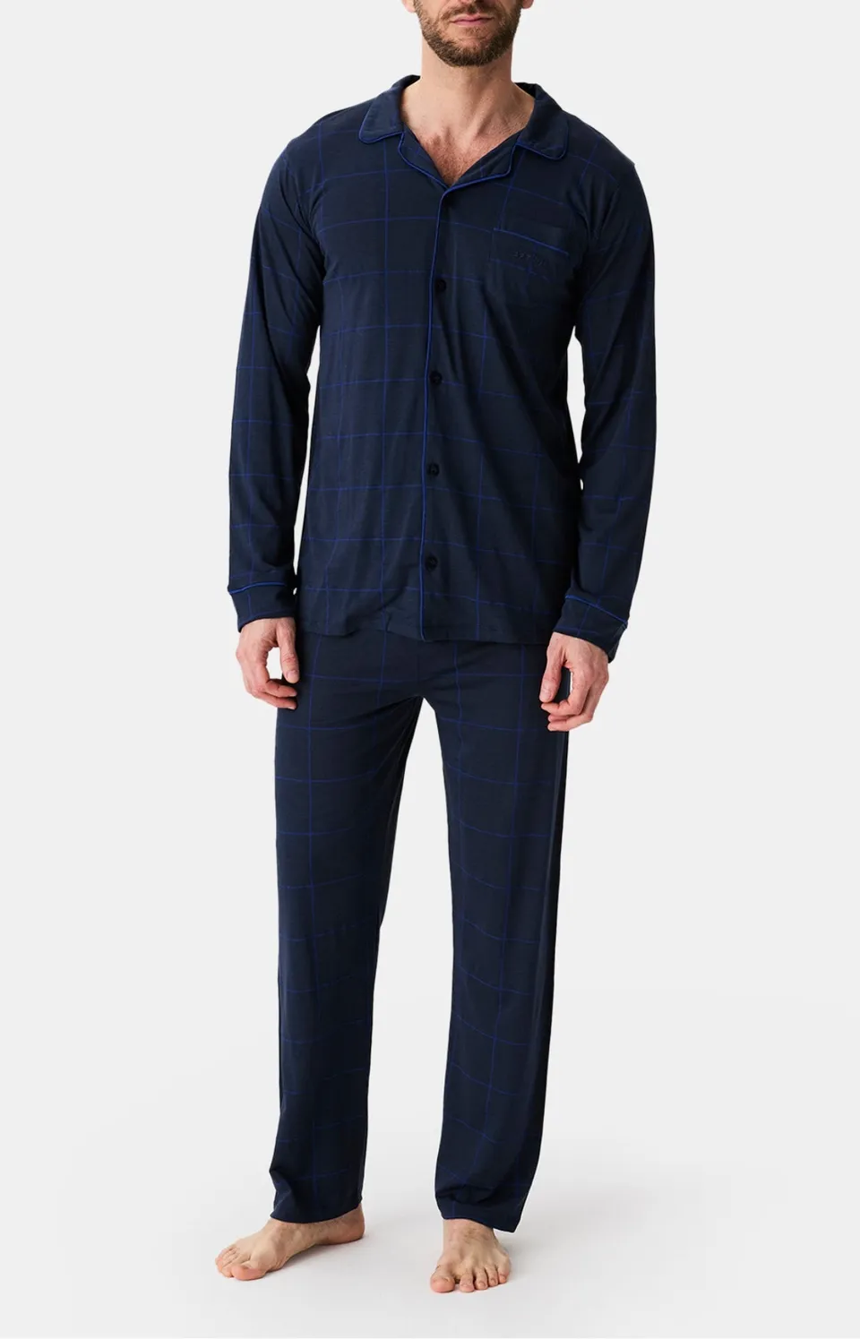 arthur-bob-windsor-pyjama-long-lyocell-marine image 1