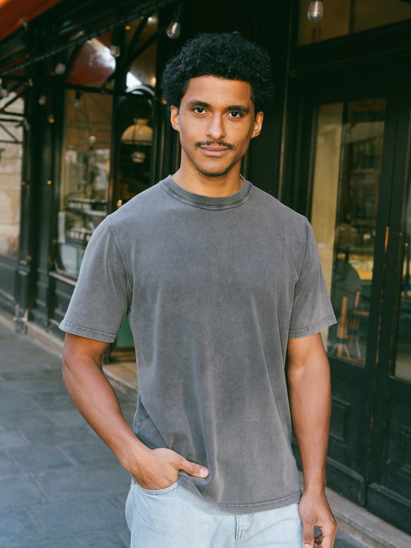 p-trone-t-shirt-pigment-dye-manches-courtes-bleu-d-lav image 3