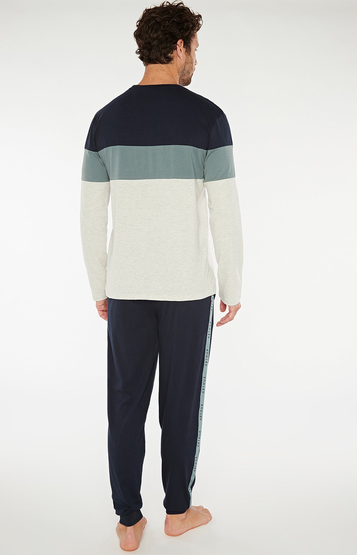 arthur-bob-trio-pyjama-homme-marine-l-coton-bio image 4