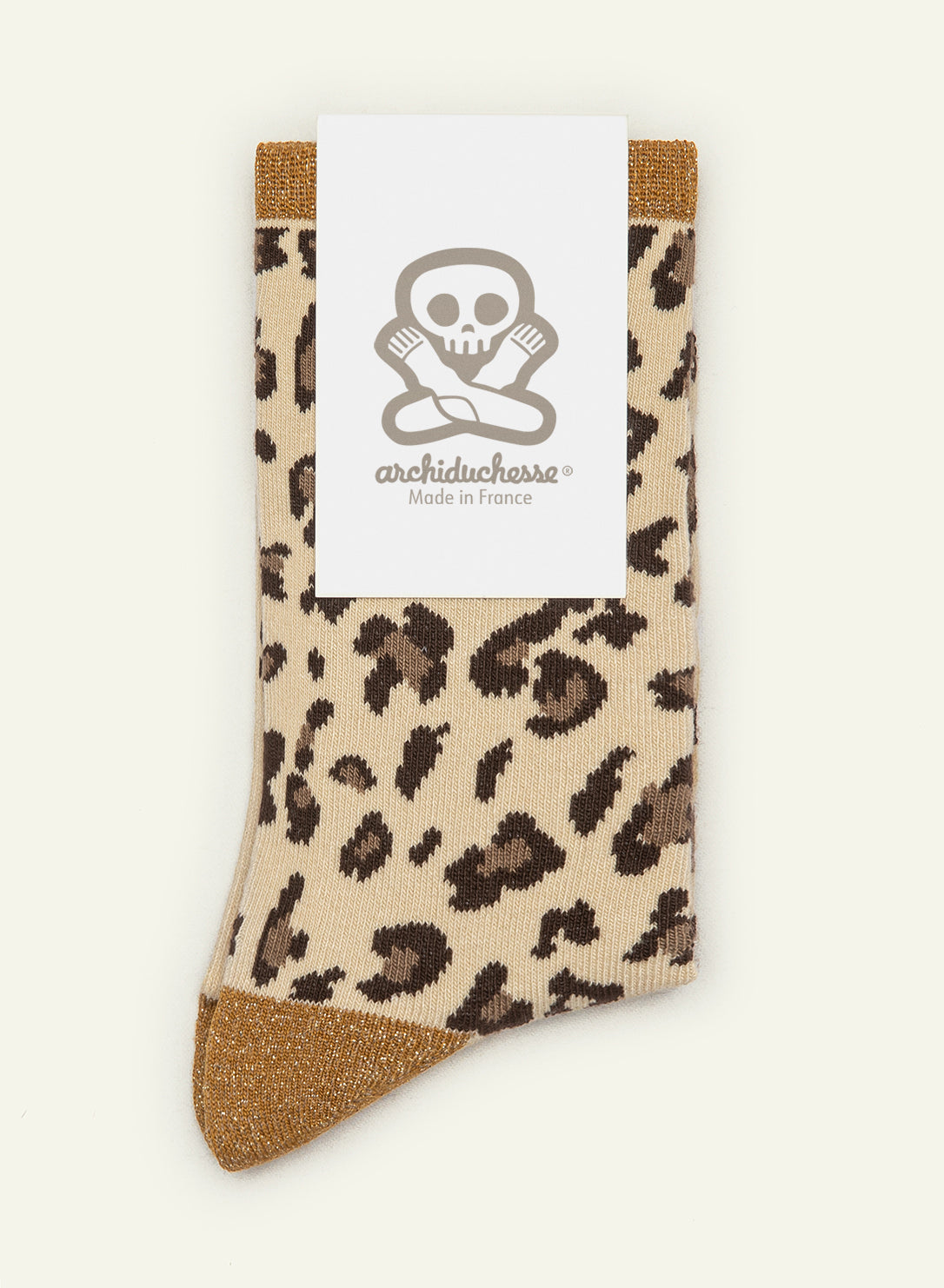 archiduchesse-paillet-e-l-opard-miel-socquettes-lurex-dor image 3