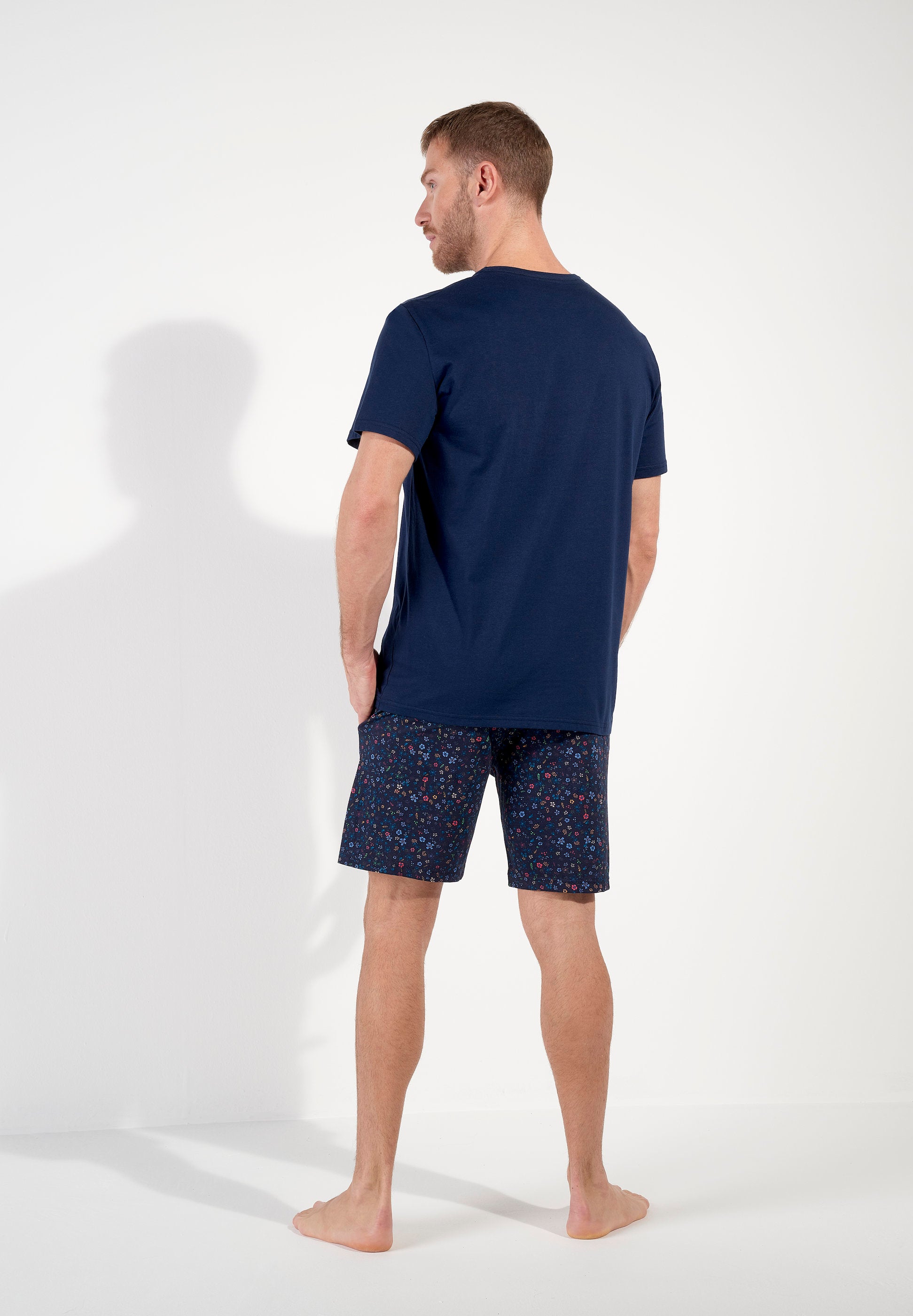 hom-broceliande-pyjama-court-homme-navy-print-coton image 5