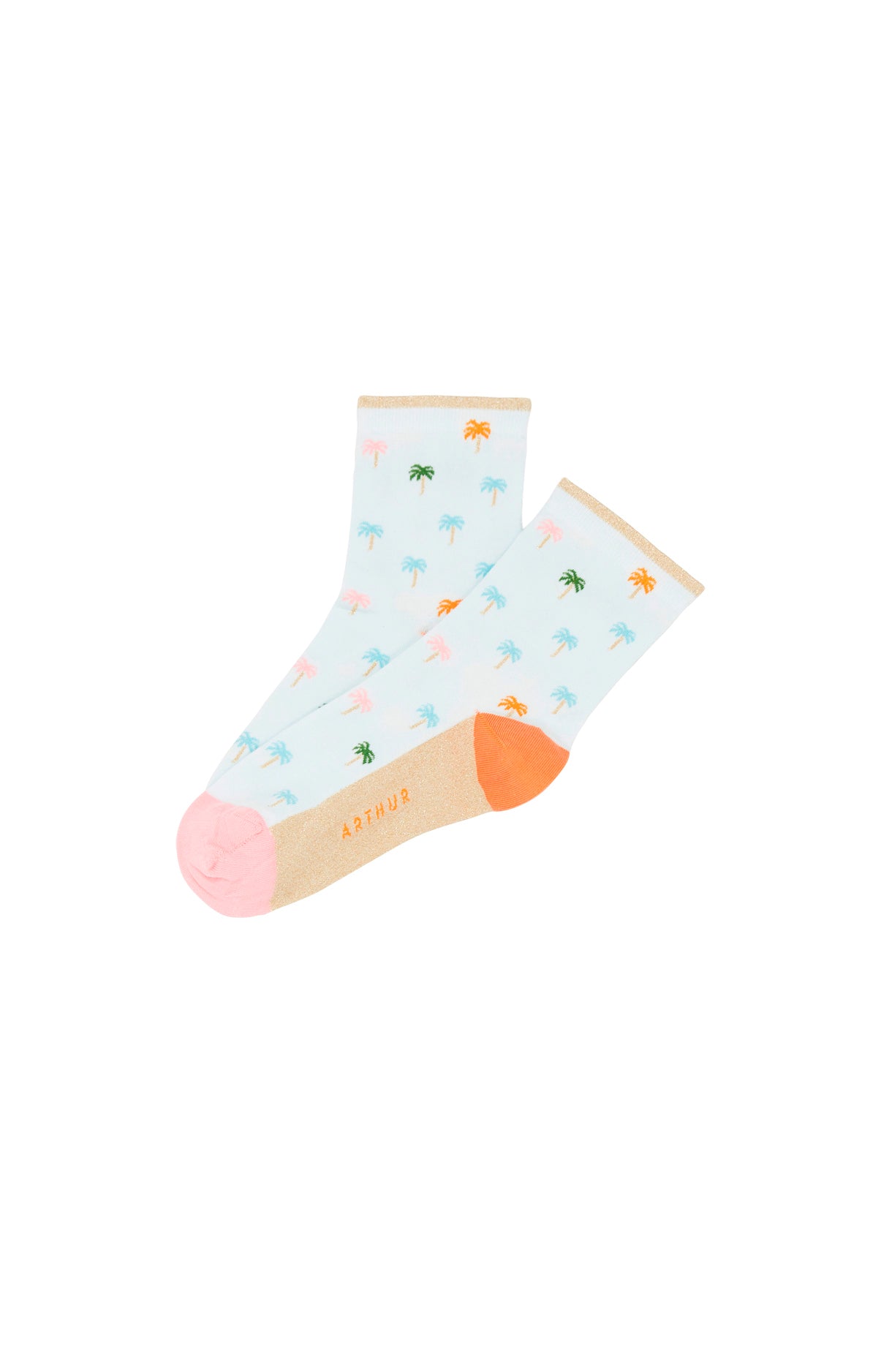 arthur-bob-palmier-chaussettes-femme-lagon-coton-lurex image 1
