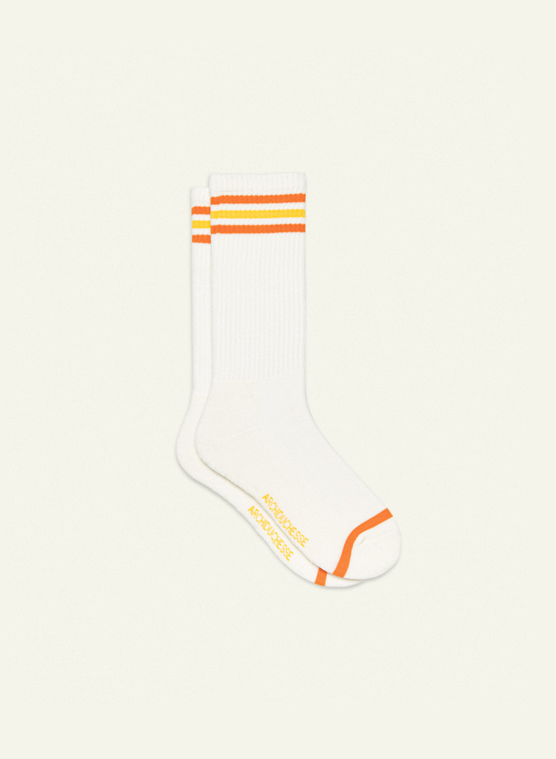archiduchesse-bouclette-ray-e-orange-et-jaune-chaussettes-coton-36-41 image 2