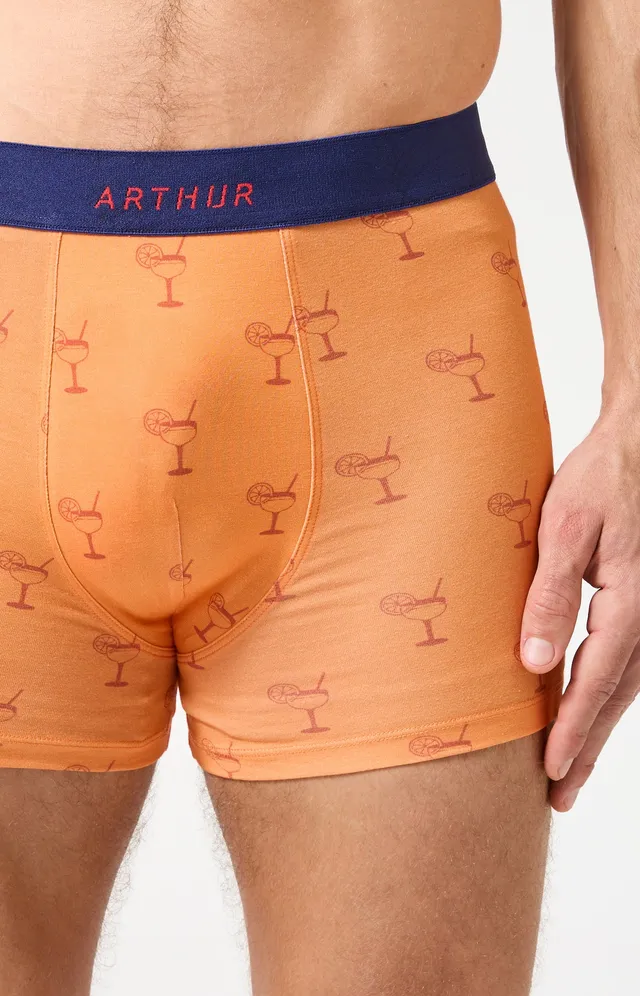 arthur-bob-ap-ro-boxer-homme-orange-coton-bio-jersey image 1