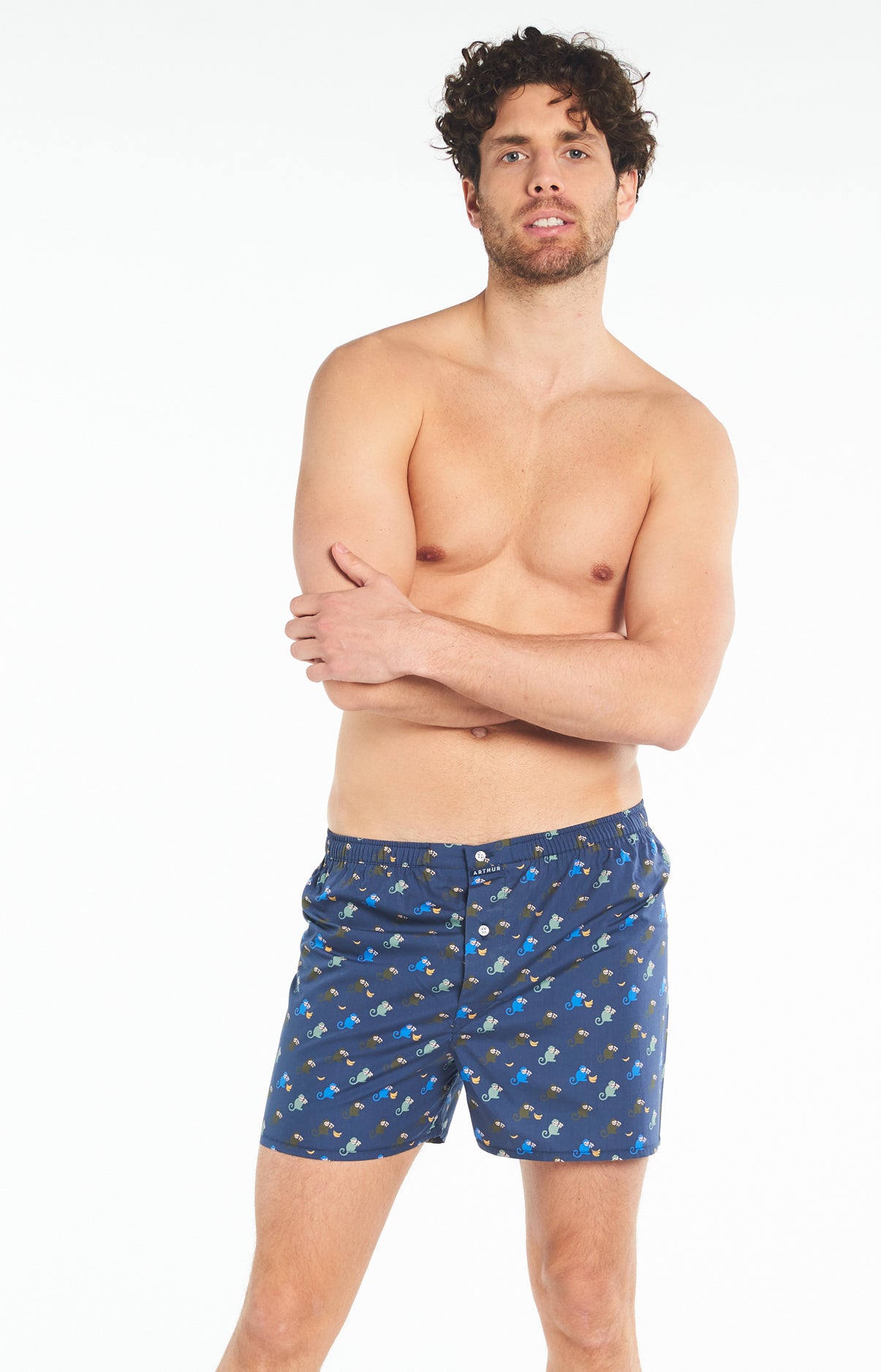 arthur-le-club-monkey-cale-on-marine-coton-bio image 1