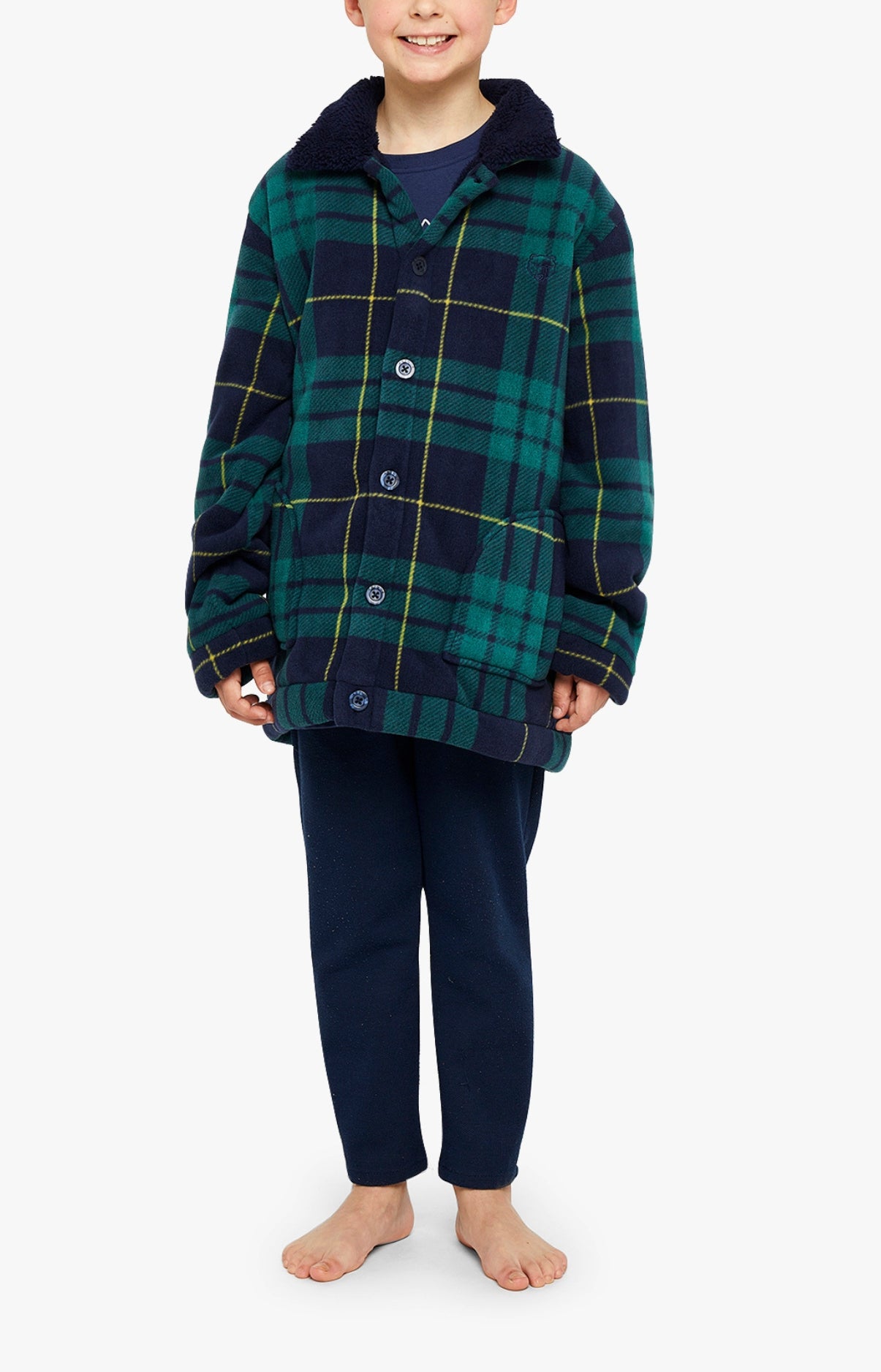 arthur-bob-ecossais-veste-polaire-enfant-vert-carreaux image 2