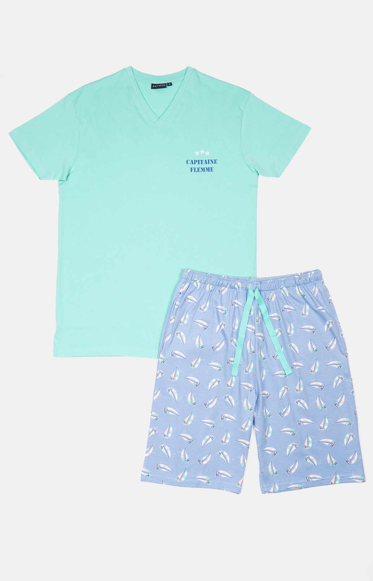 arthur-bob-pyjashort-boat-azur-pyjama-coton-homme image 3