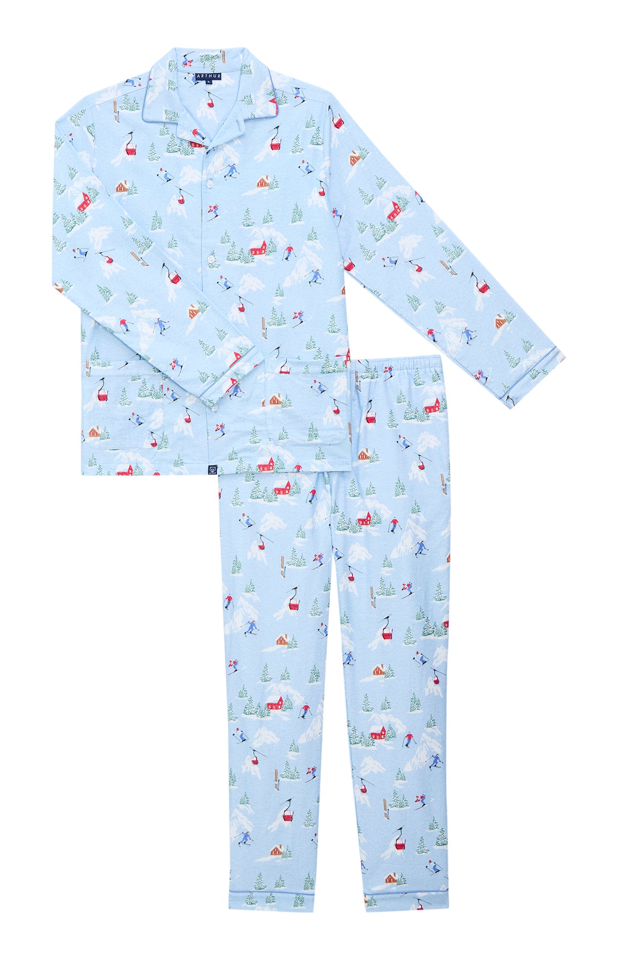 arthur-bob-no-l-en-altitude-pyjama-pilou-homme-ciel image 3