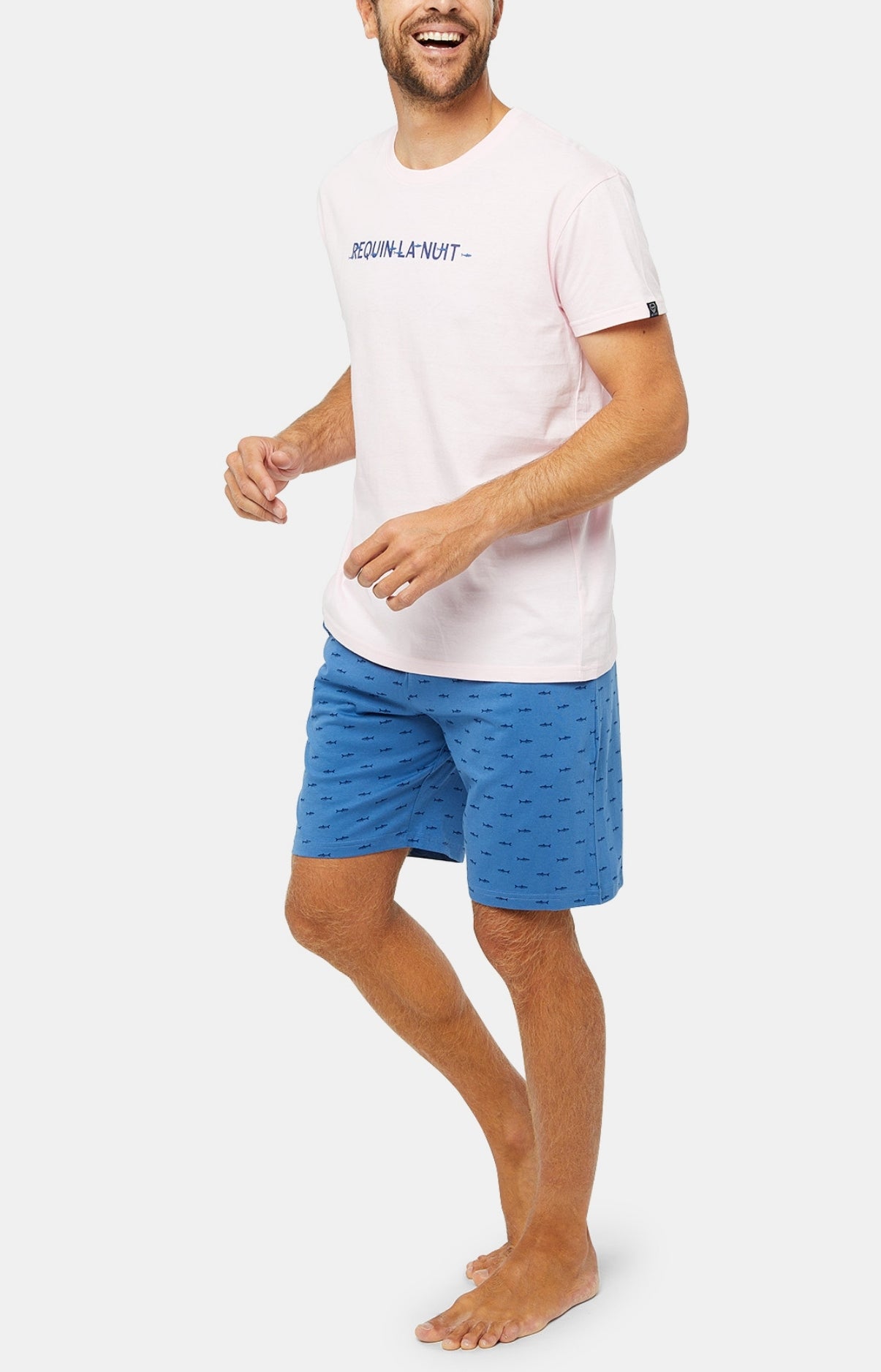 arthur-bob-pyjashort-requin-pyjama-homme-denim-coton-bio image 2