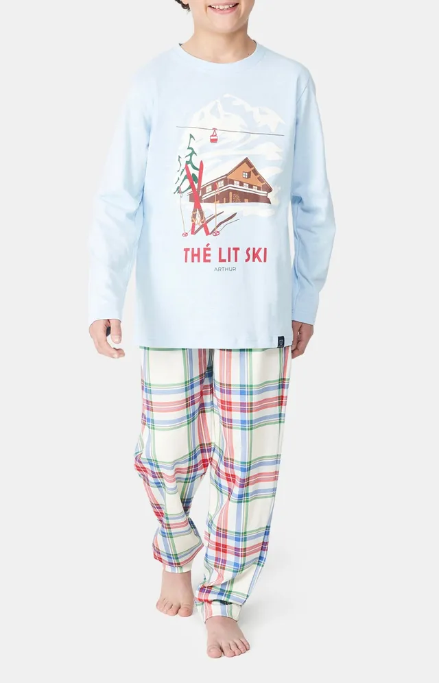 arthur-bob-pyjama-th-lit-ski-pyjama-enfant-blanc-coton-bio image 1
