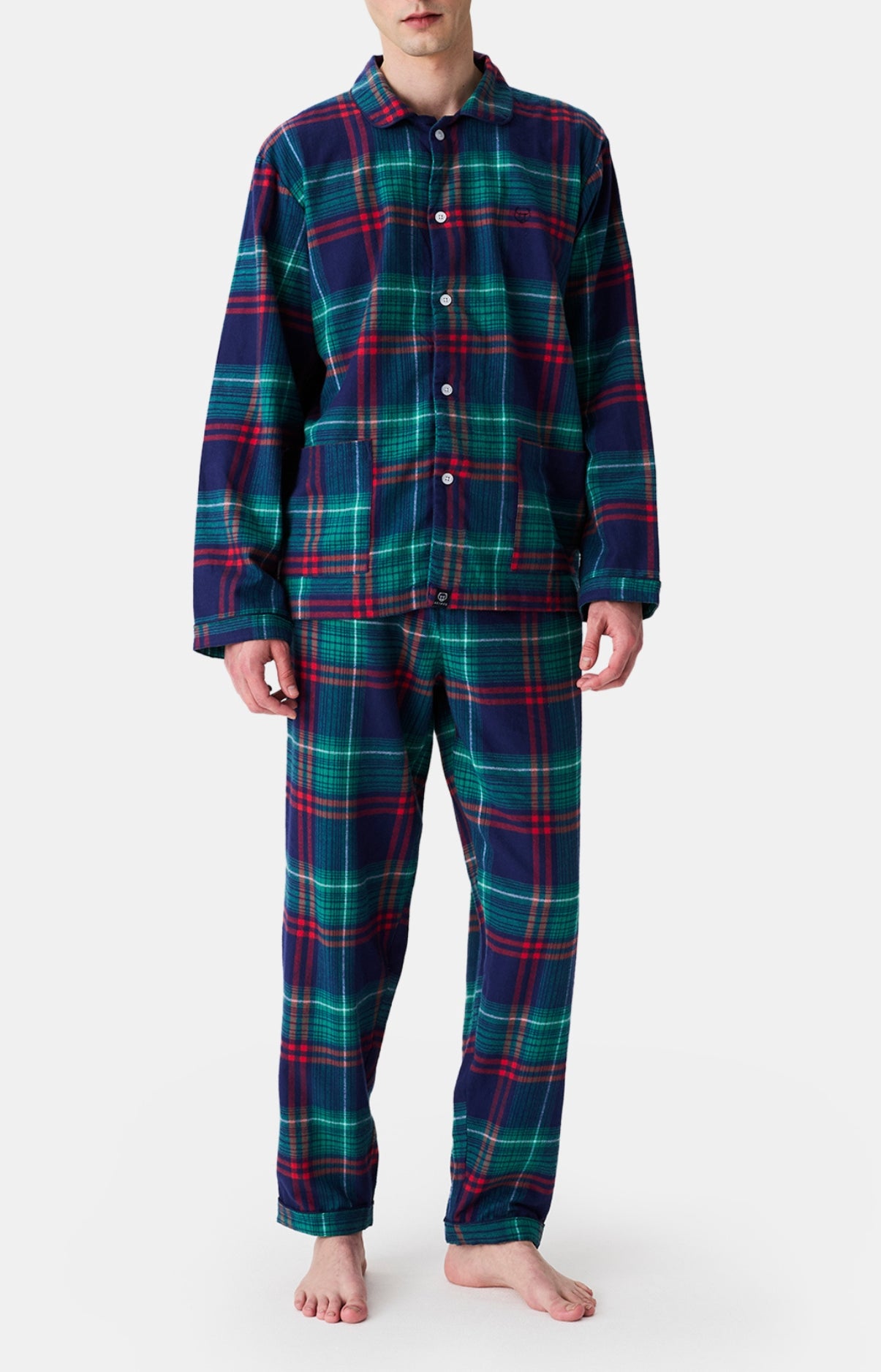 arthur-bob-thomas-pyjama-flanelle-homme-marine-pilou image 1