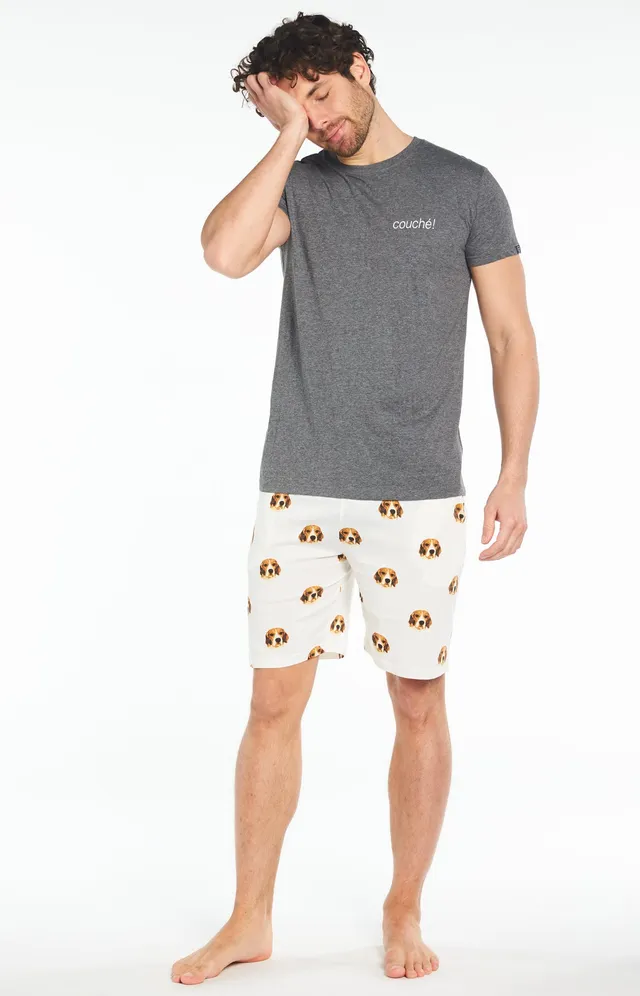 arthur-bob-beagle-pyjashort-homme-ivoire-coton-bio image 1
