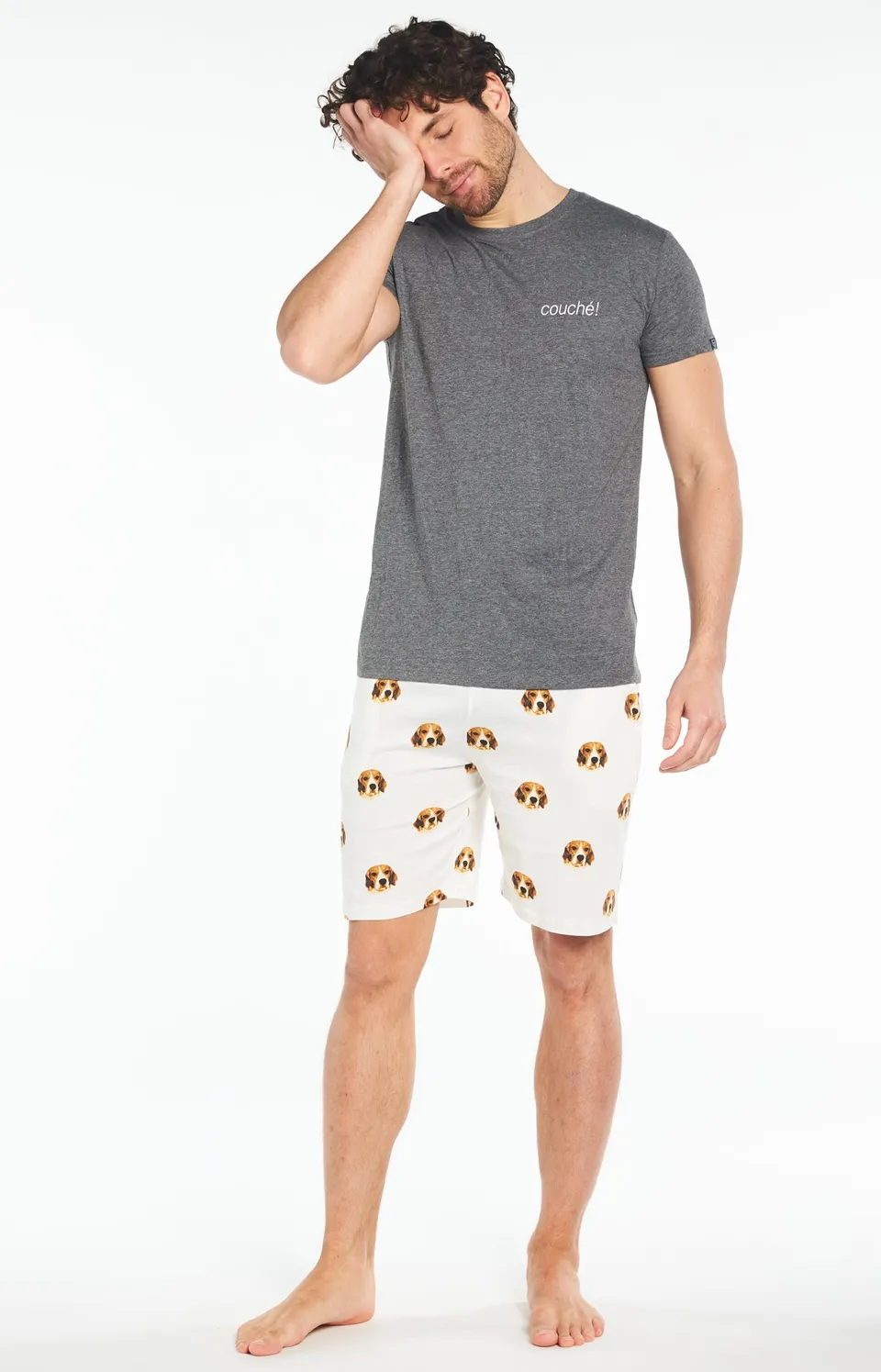 arthur-bob-beagle-pyjashort-homme-ivoire-coton-bio image 1