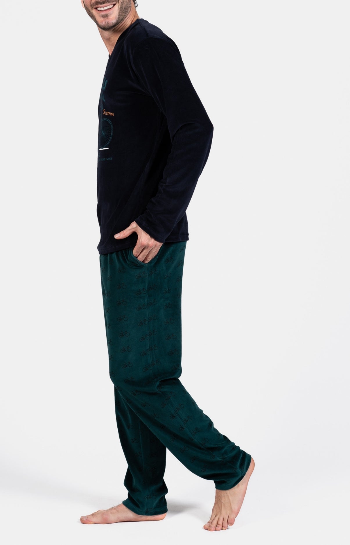 arthur-bob-cycliste-pyjama-velours-sapin-homme image 5