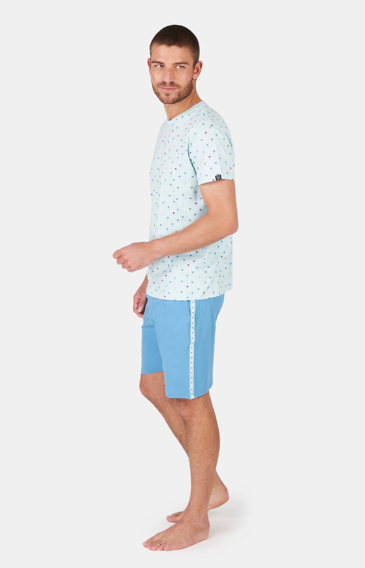 arthur-bob-palmier-pyjashort-coton-bio-ciel-col-rond image 4