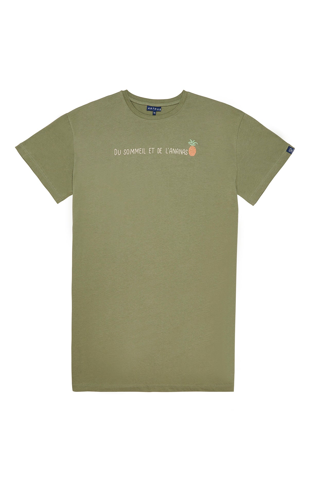 arthur-bob-ananas-maxi-tee-shirt-coton-bio-kaki image 3