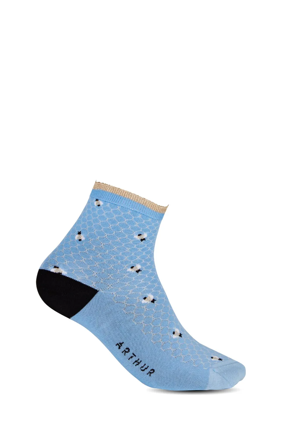 arthur-abeille-chaussettes-coton-courtes-azur-36-40 image 1