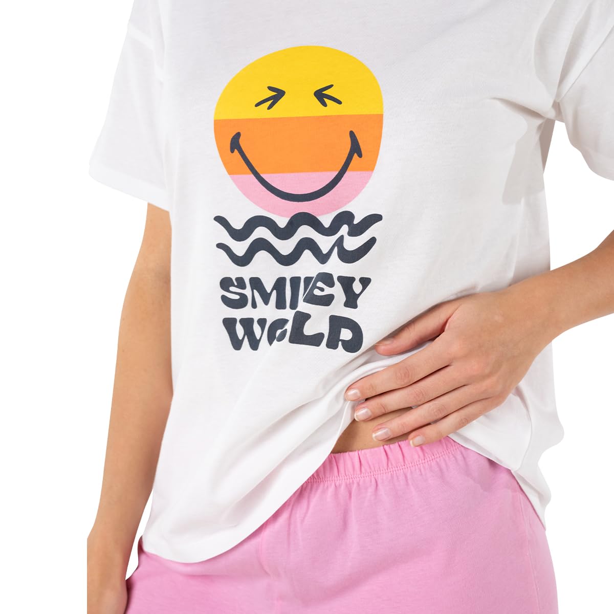 athena-graphic-pyjama-court-femme-m-coton-smiley image 4