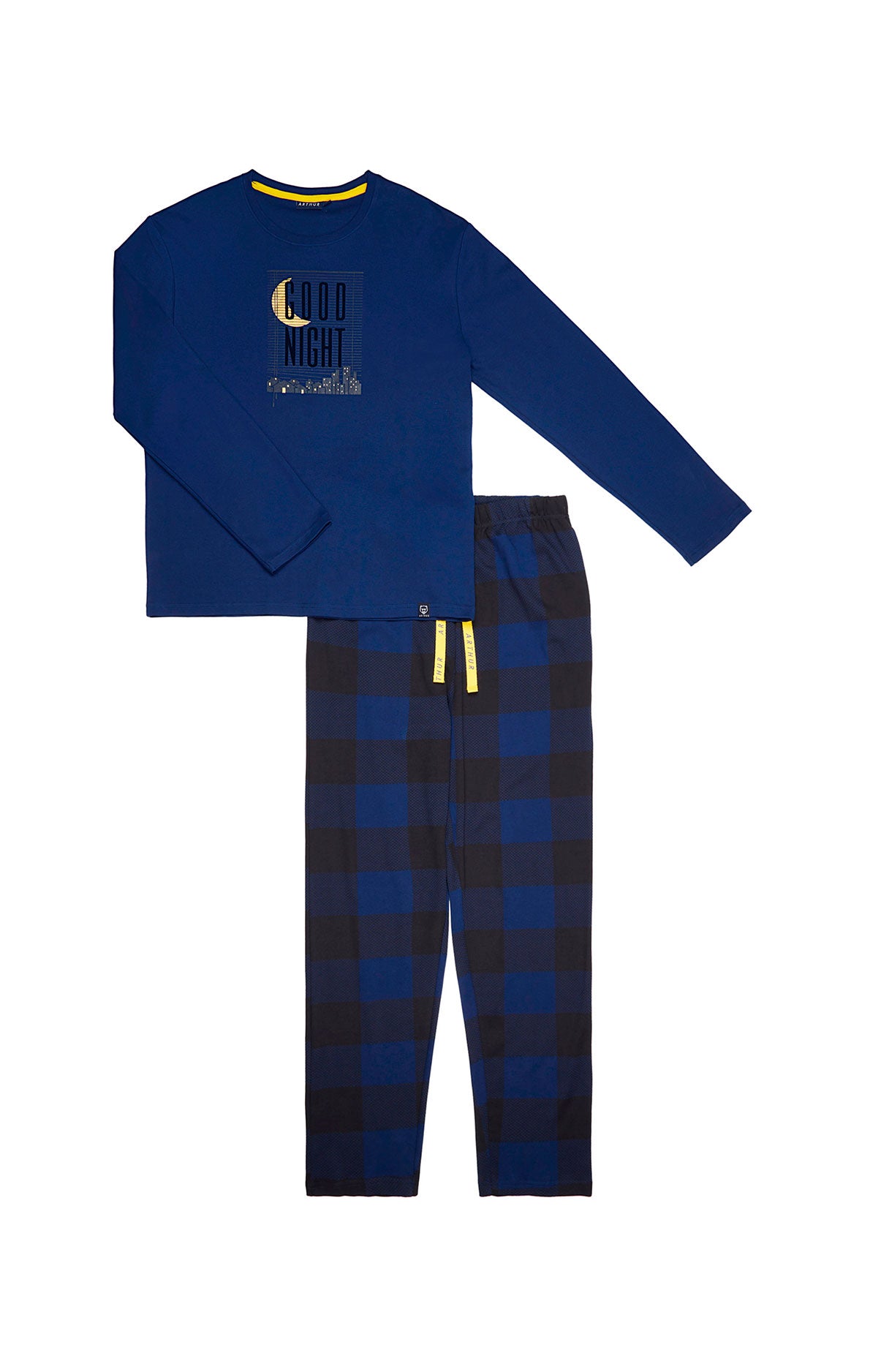 arthur-bob-good-night-pyjama-homme-marine-coton-bio image 3