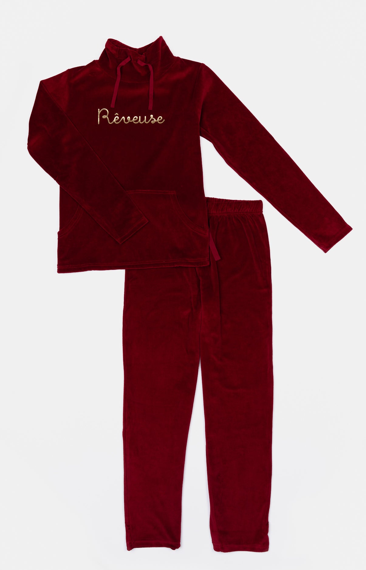 arthur-bob-r-veuse-pyjama-velours-rouge-femme image 3