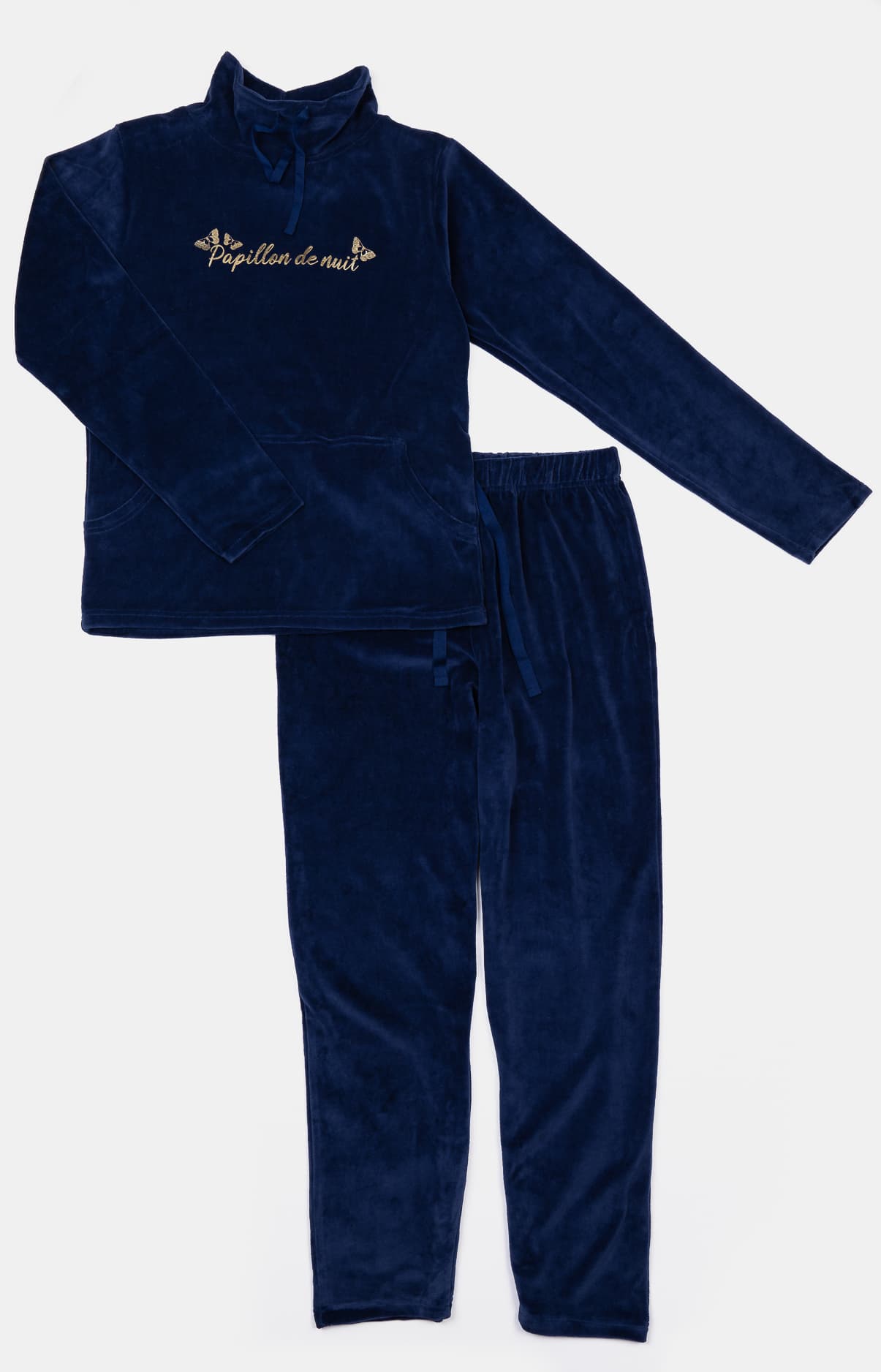 arthur-bob-papillon-de-nuit-pyjama-femme-marine-velours image 3