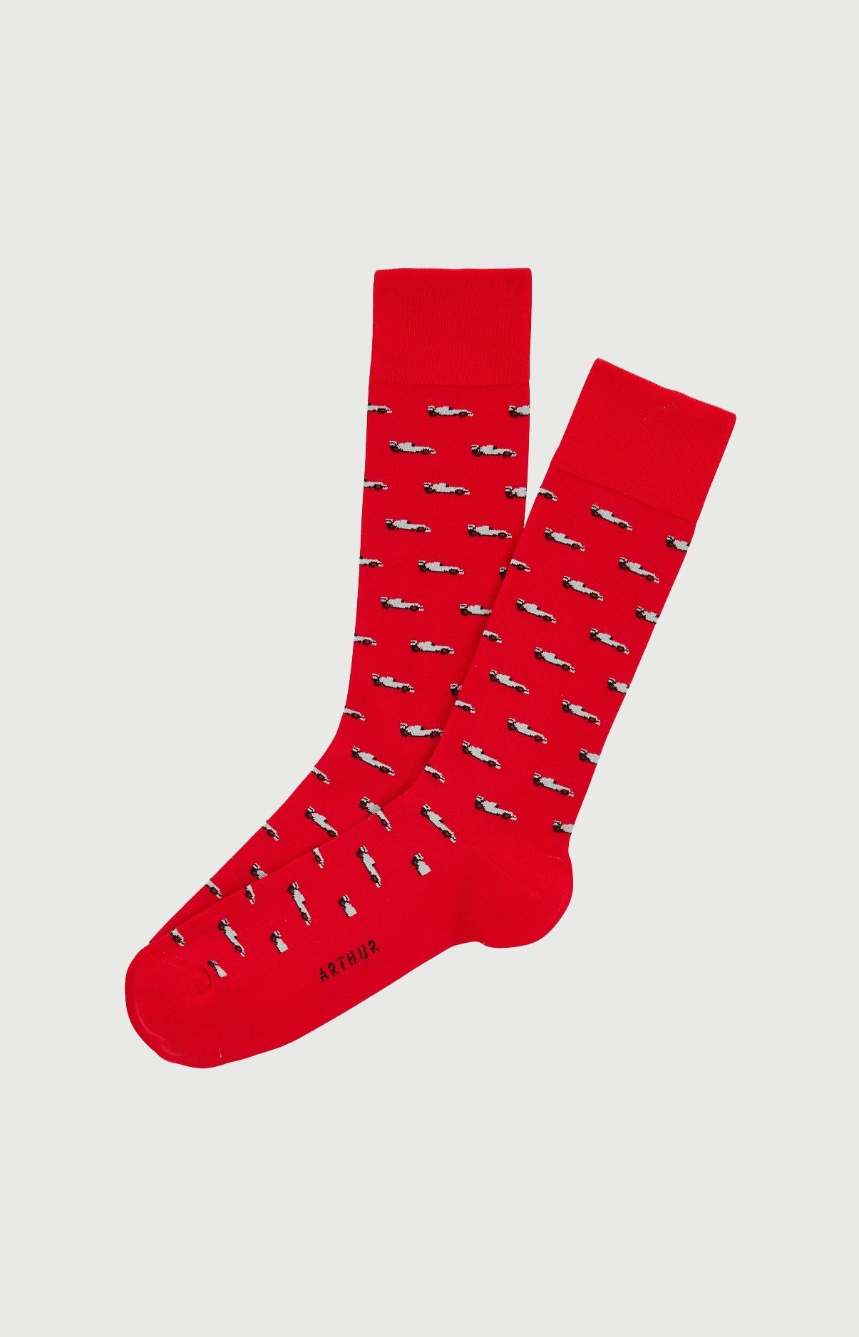 arthur-bob-formule-1-rouge-chaussettes-homme-coton-rouge-40-46 image 1